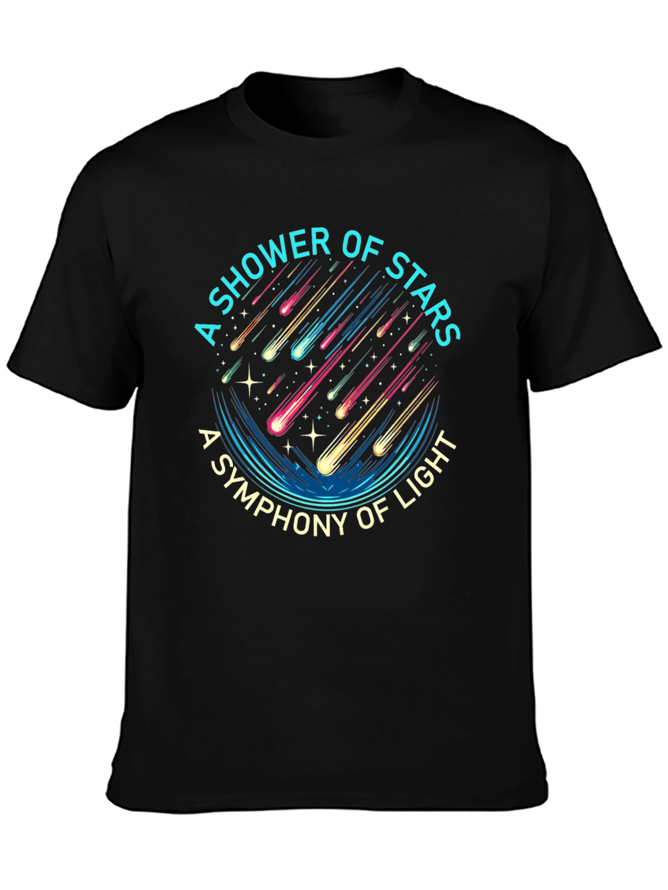 A Shower of Stars Graphic Black T-Shirt