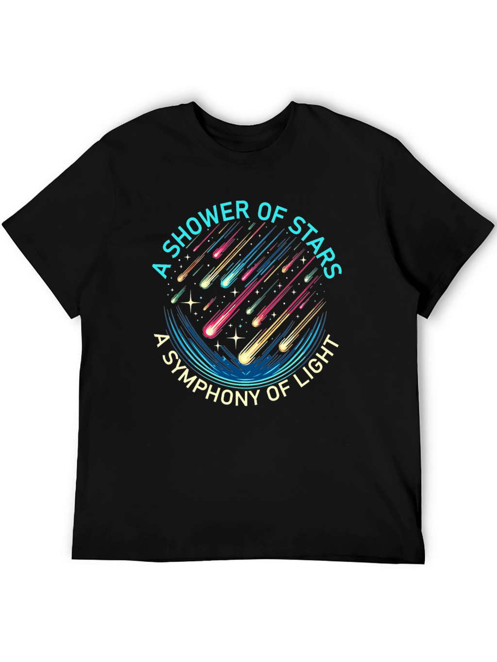A Shower of Stars Graphic Black T-Shirt
