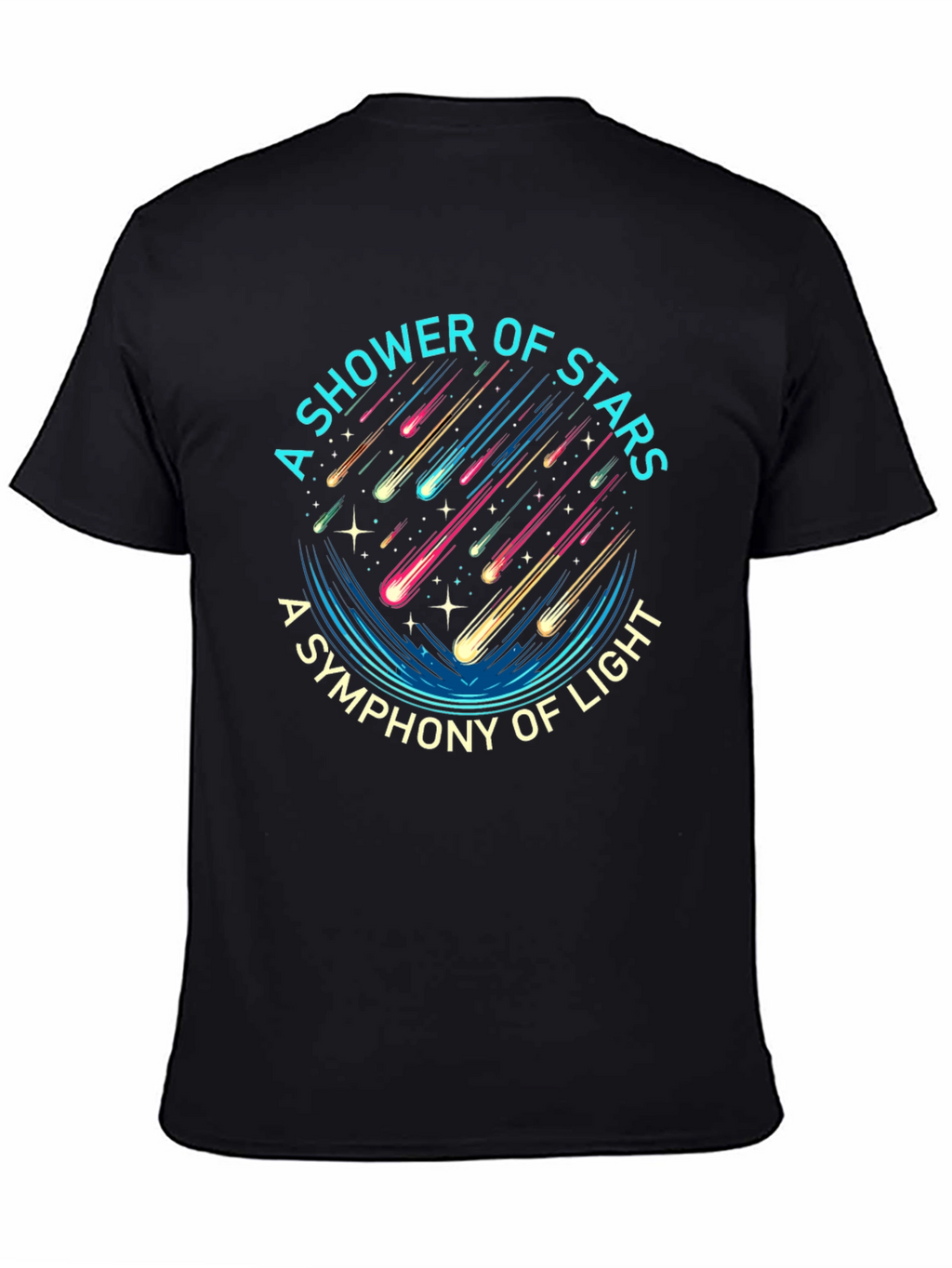 A Shower of Stars Graphic Black T-Shirt