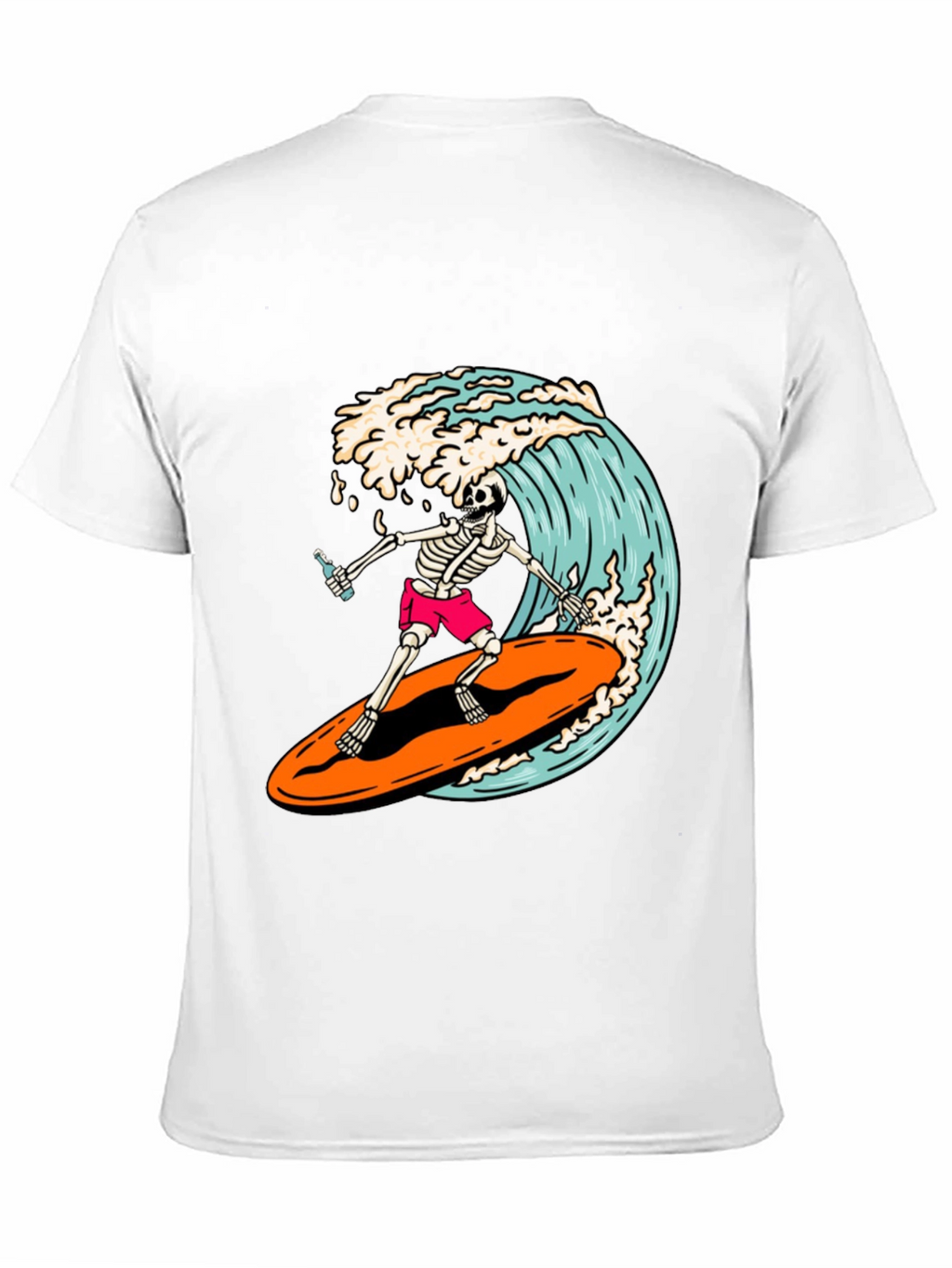 Skeleton Surfer Graphic Tee - Ride the Wave!
