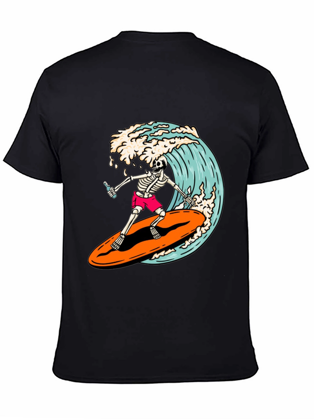 Skeleton Surfer Graphic Tee - Ride the Wave!