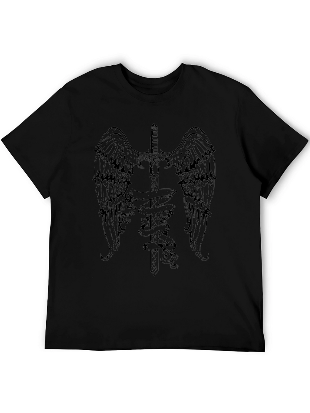 Winged Sword Graphic Tee - Mens Black T-Shirt