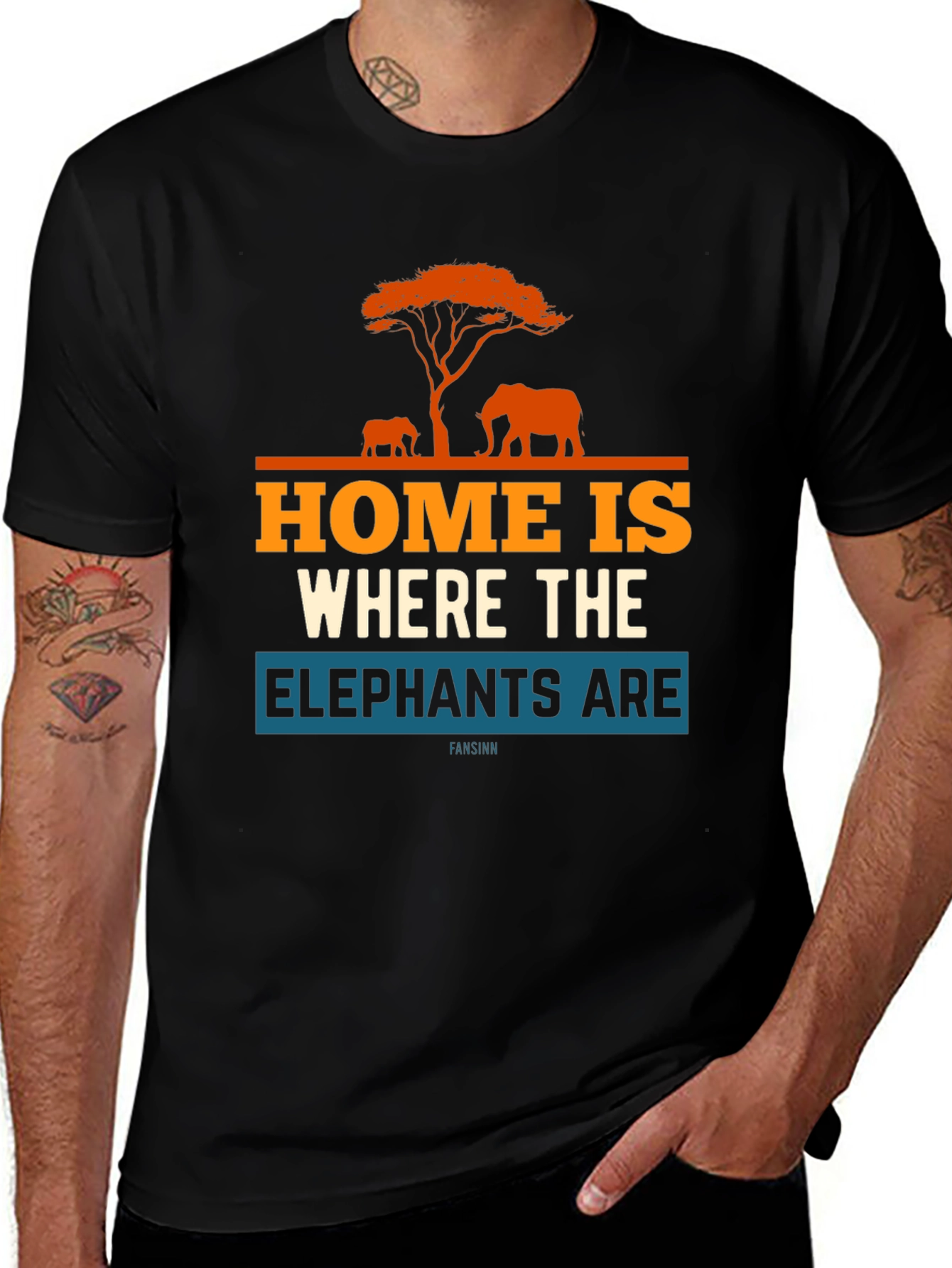 Elephant Graphic T-Shirt - Home Is Where the Elephants Are