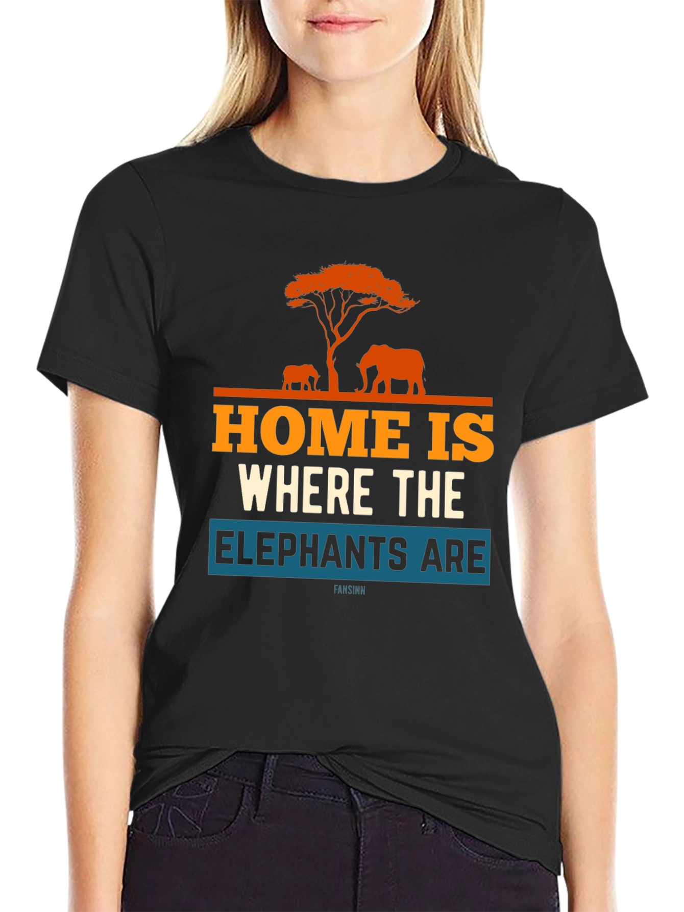 Elephant Graphic T-Shirt - Home Is Where the Elephants Are