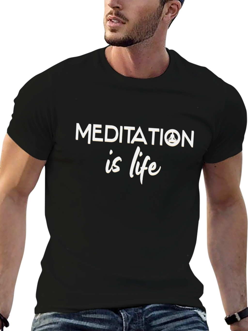 Meditation is Life Black T-Shirt