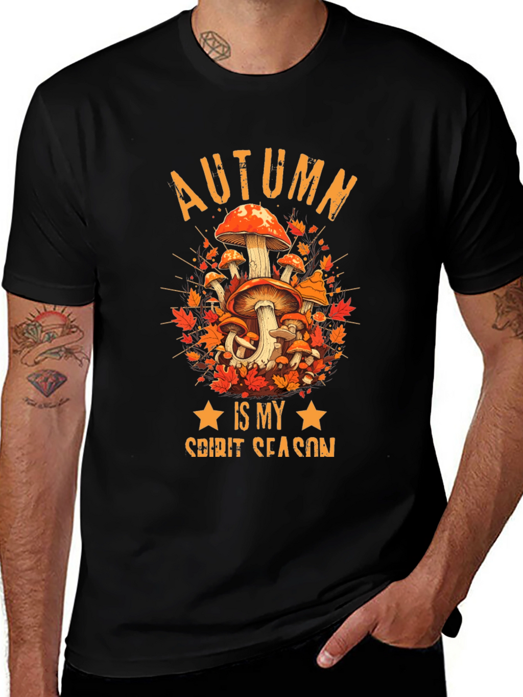 Autumn Spirit Season Mushroom Graphic Tee