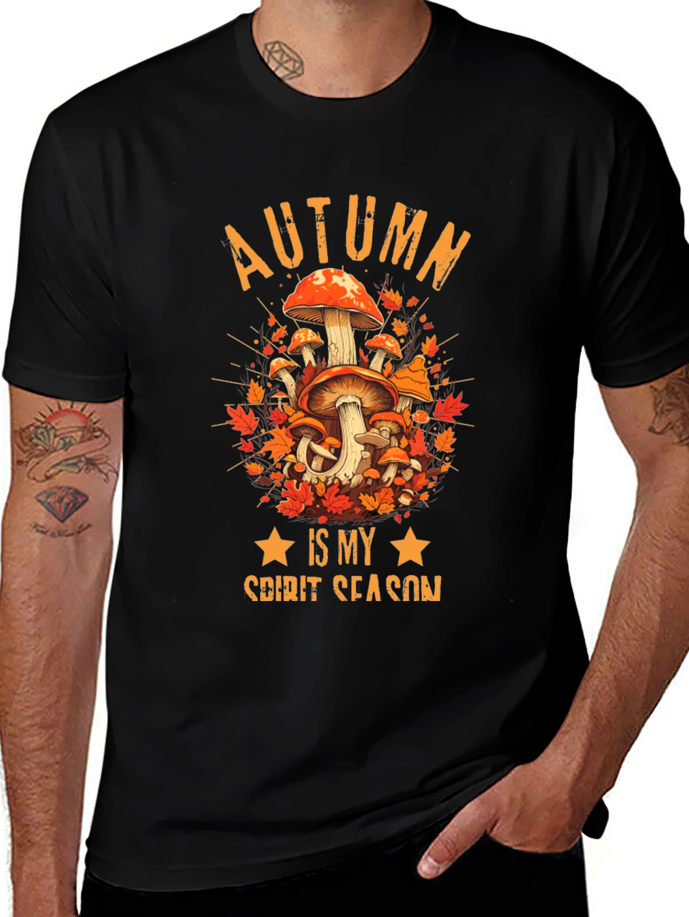 Autumn Spirit Season Mushroom Graphic Tee