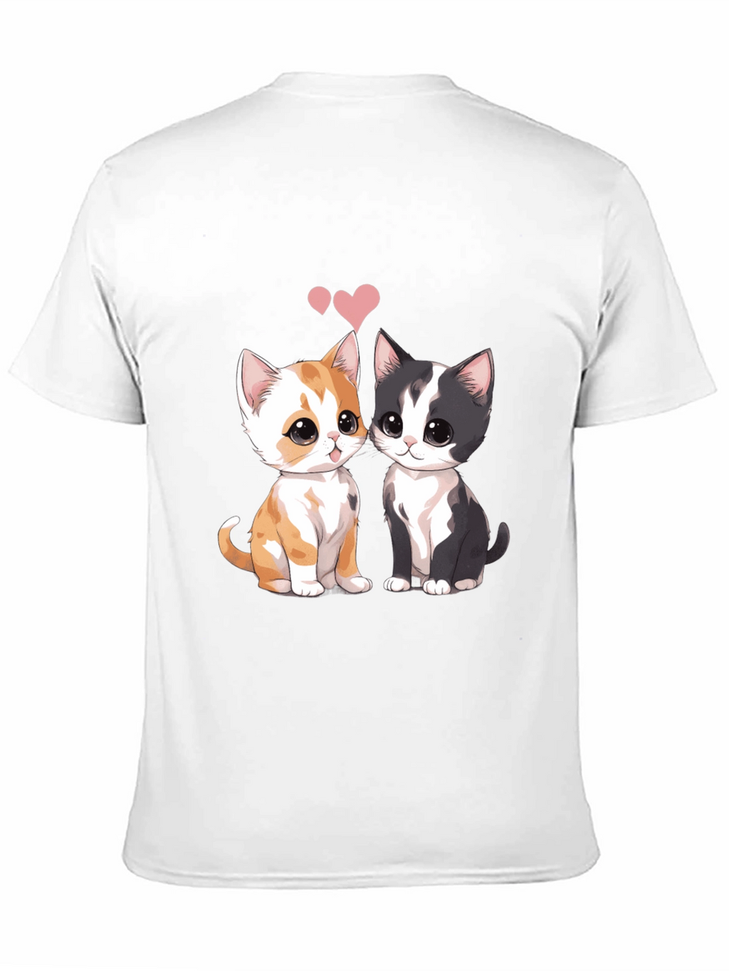 Cute Cats Couple T-Shirt - Black