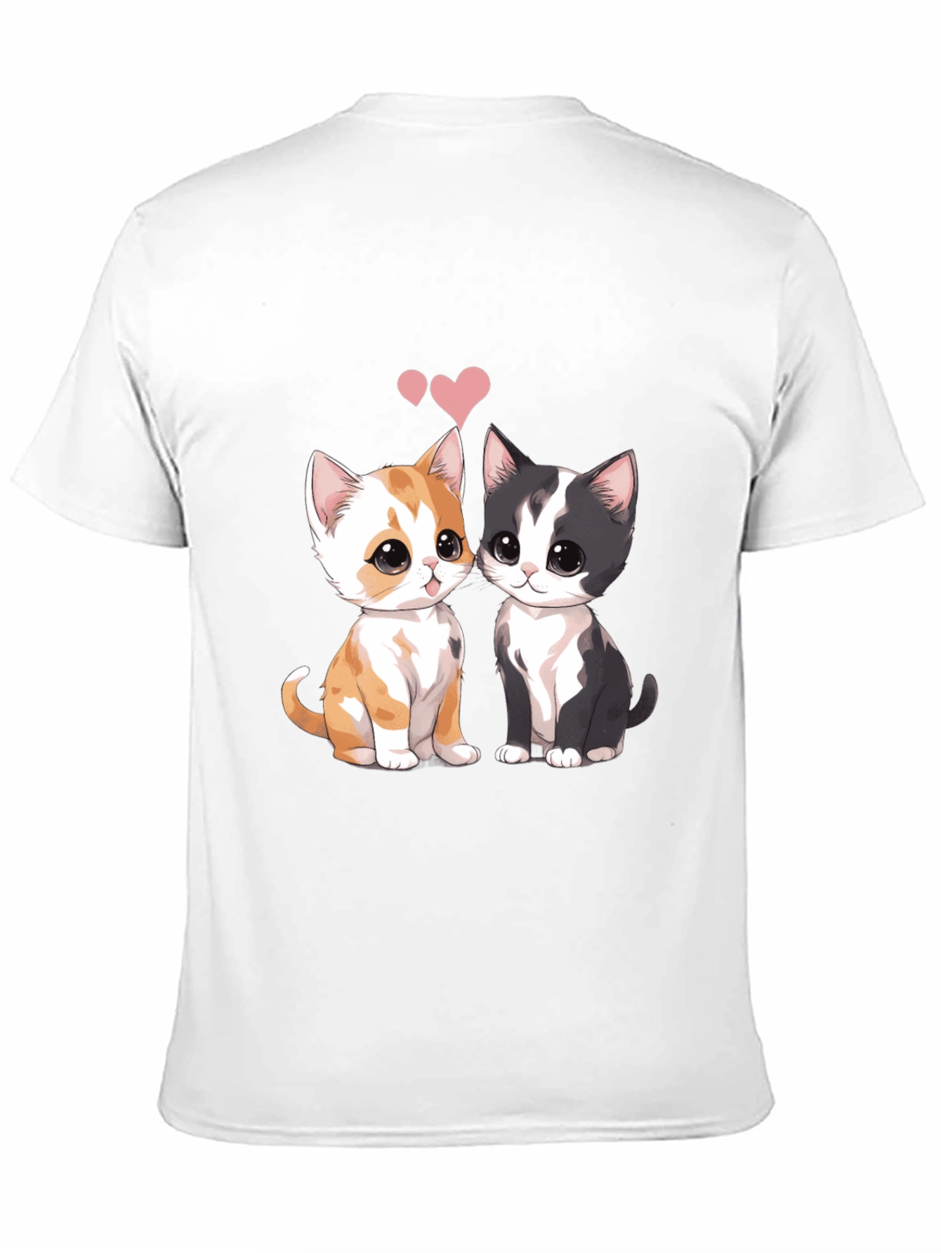 Cute Cats Couple T-Shirt - Black