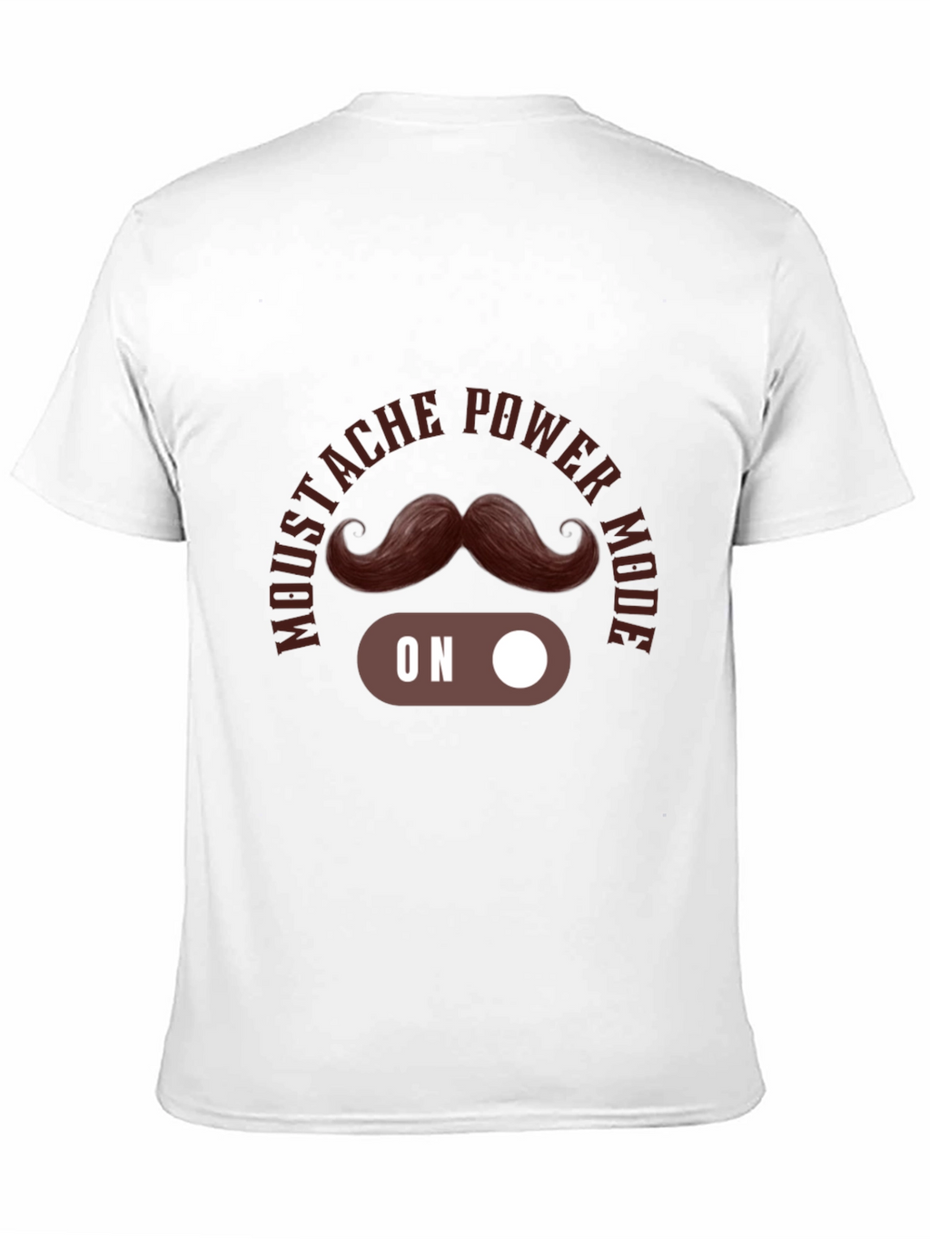 Mustache Power Mode On Black T-Shirt
