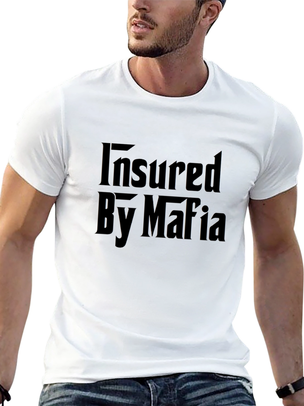 Insured By Mafia Graphic T-Shirt - Black