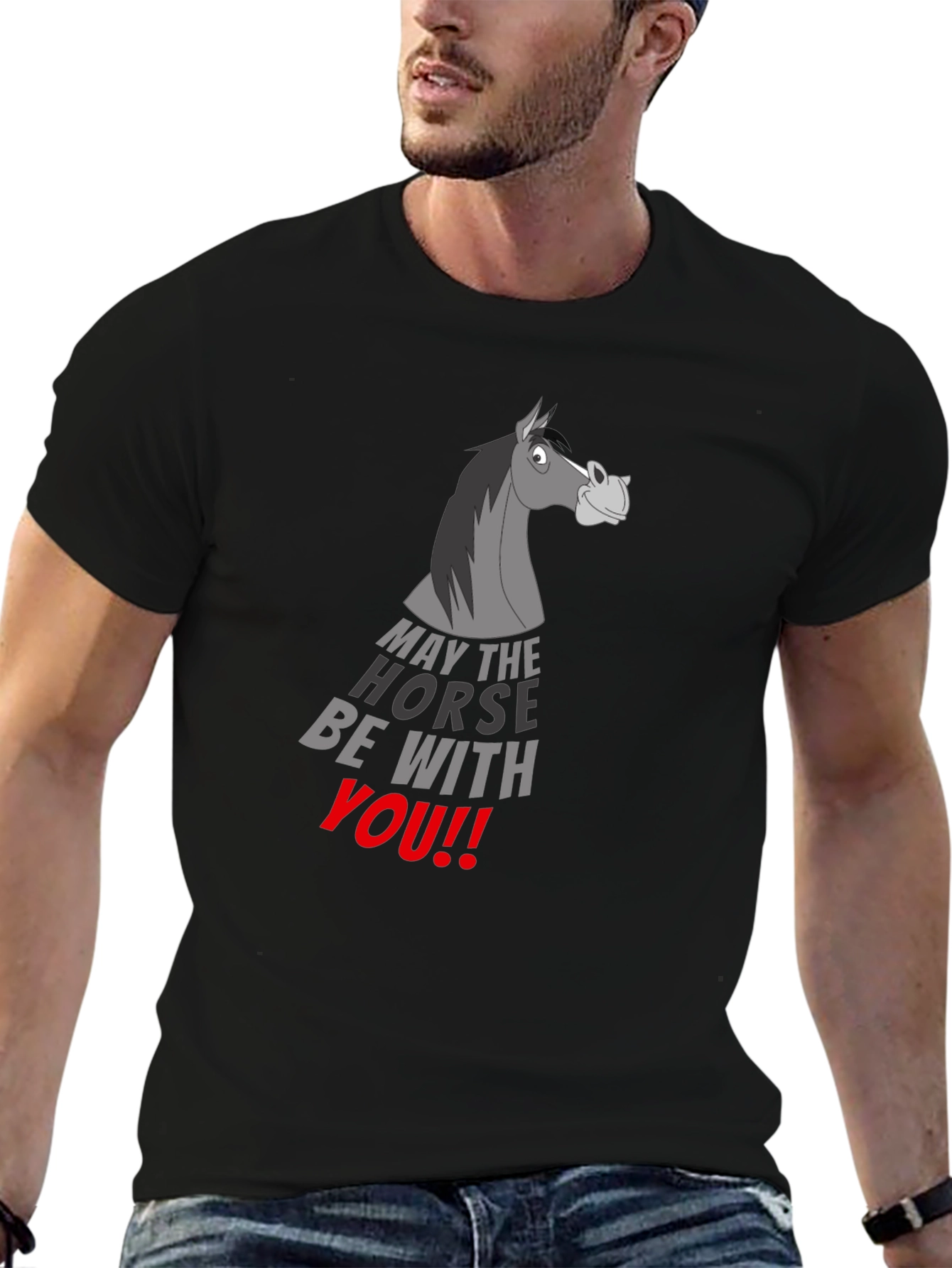 May the Horse Be With You Black T-Shirt