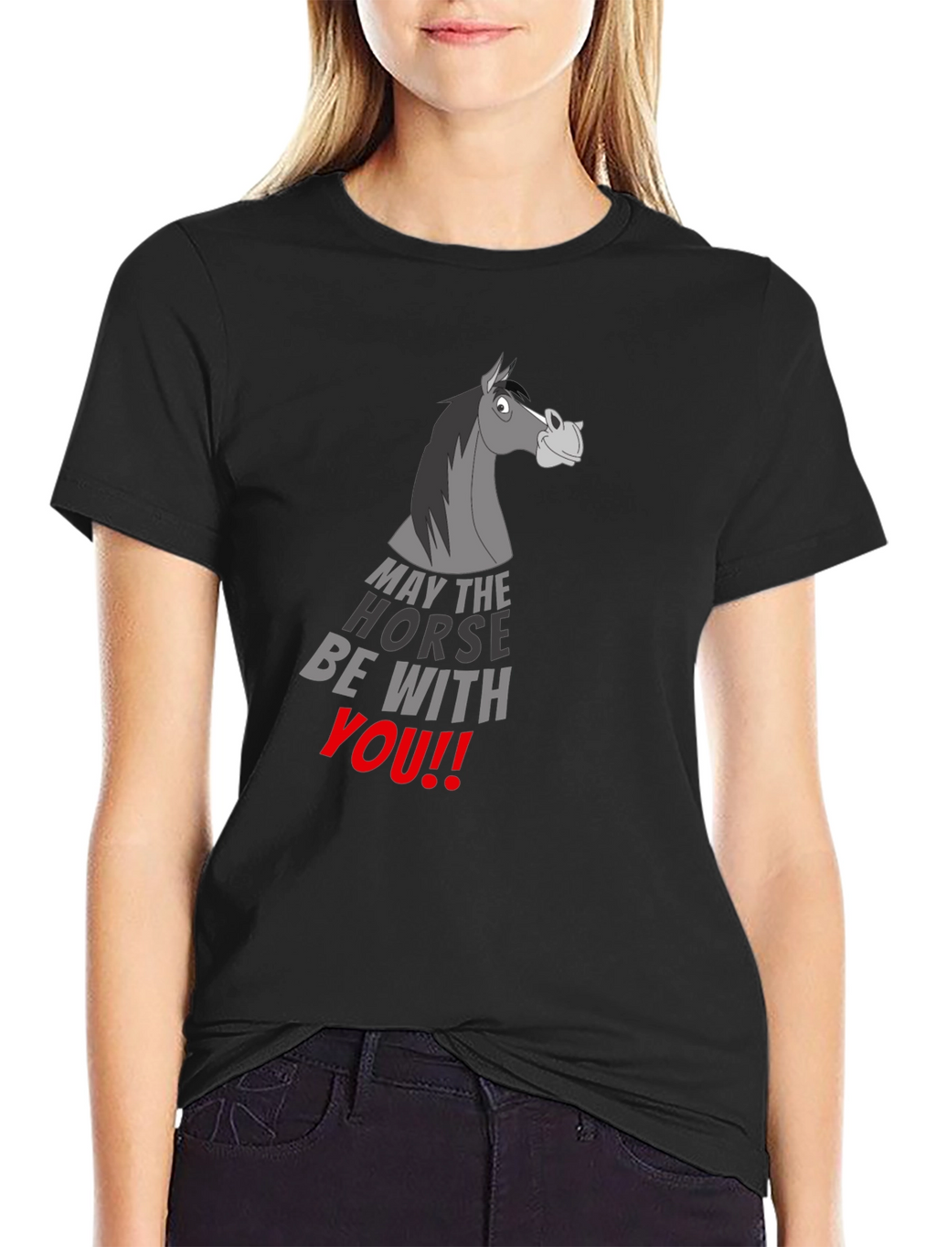 May the Horse Be With You Black T-Shirt