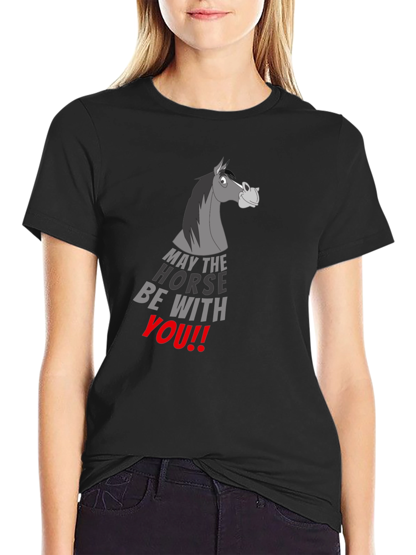May the Horse Be With You Black T-Shirt