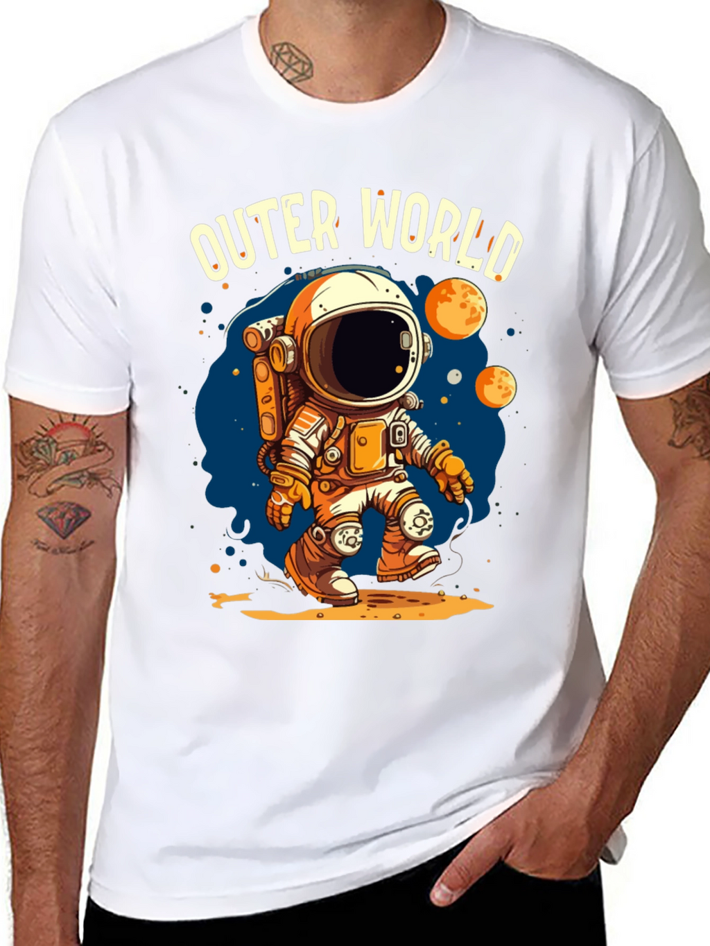 Outer World Space Graphic Tee - Black