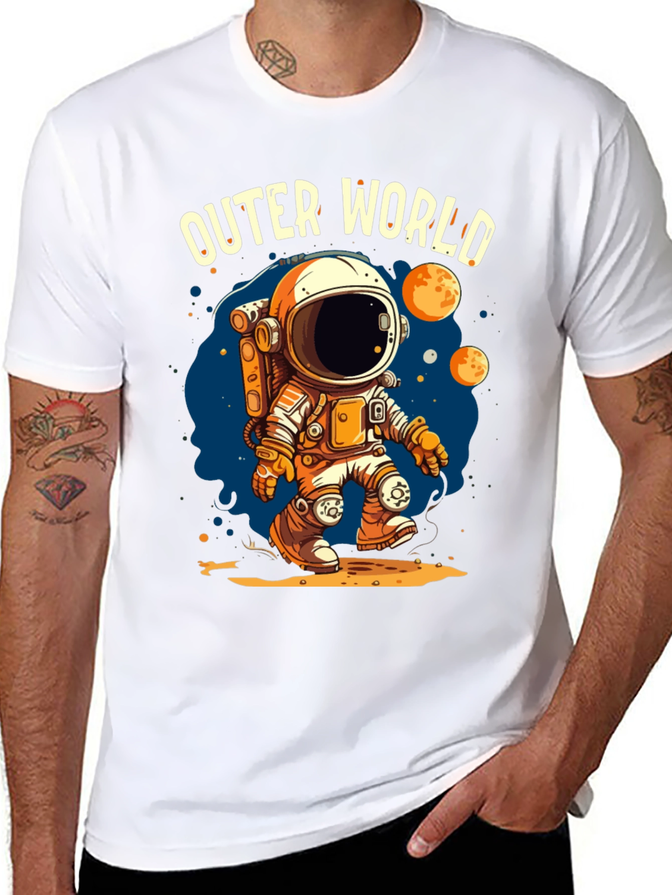 Outer World Space Graphic Tee - Black