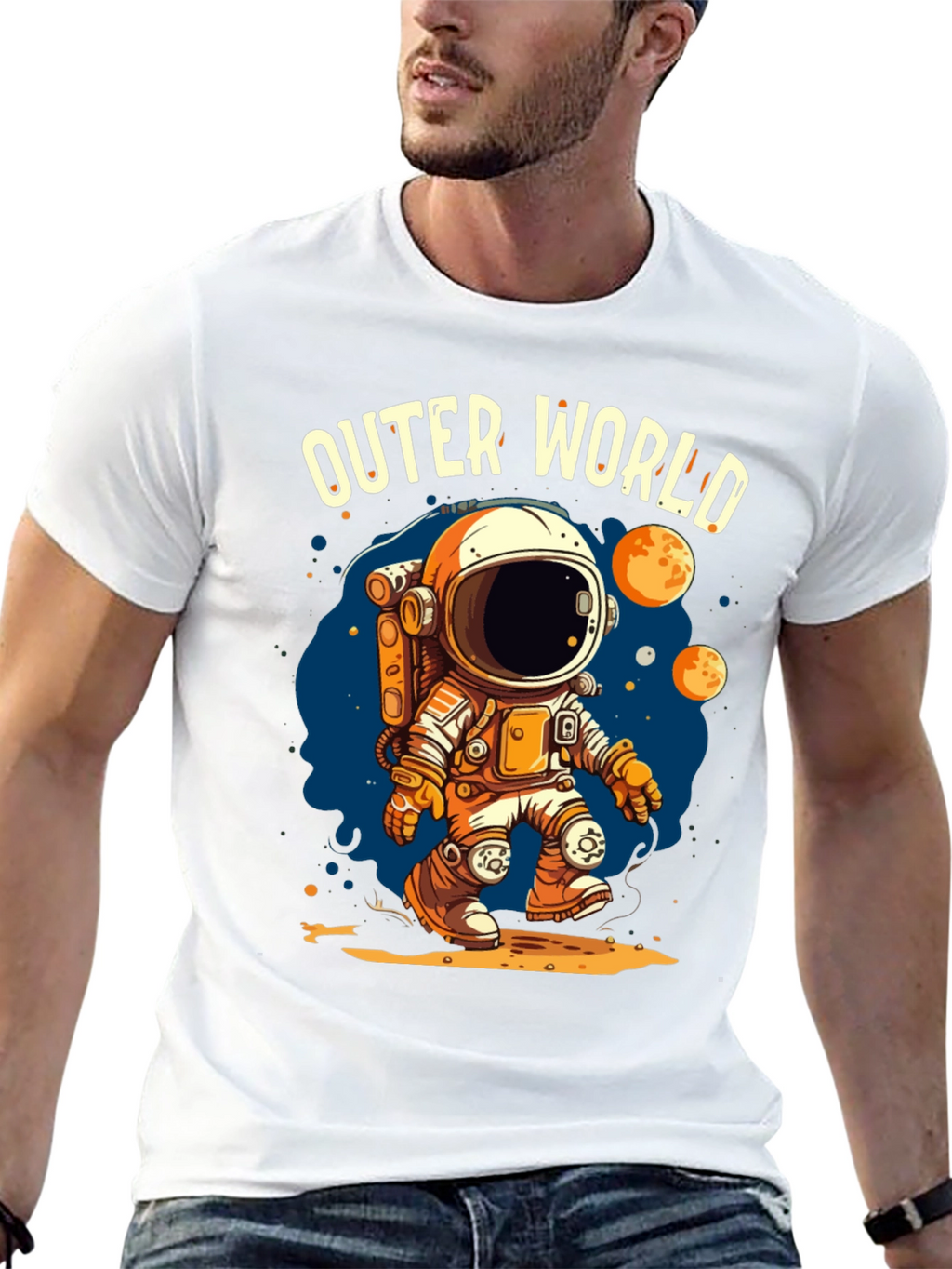 Outer World Space Graphic Tee - Black