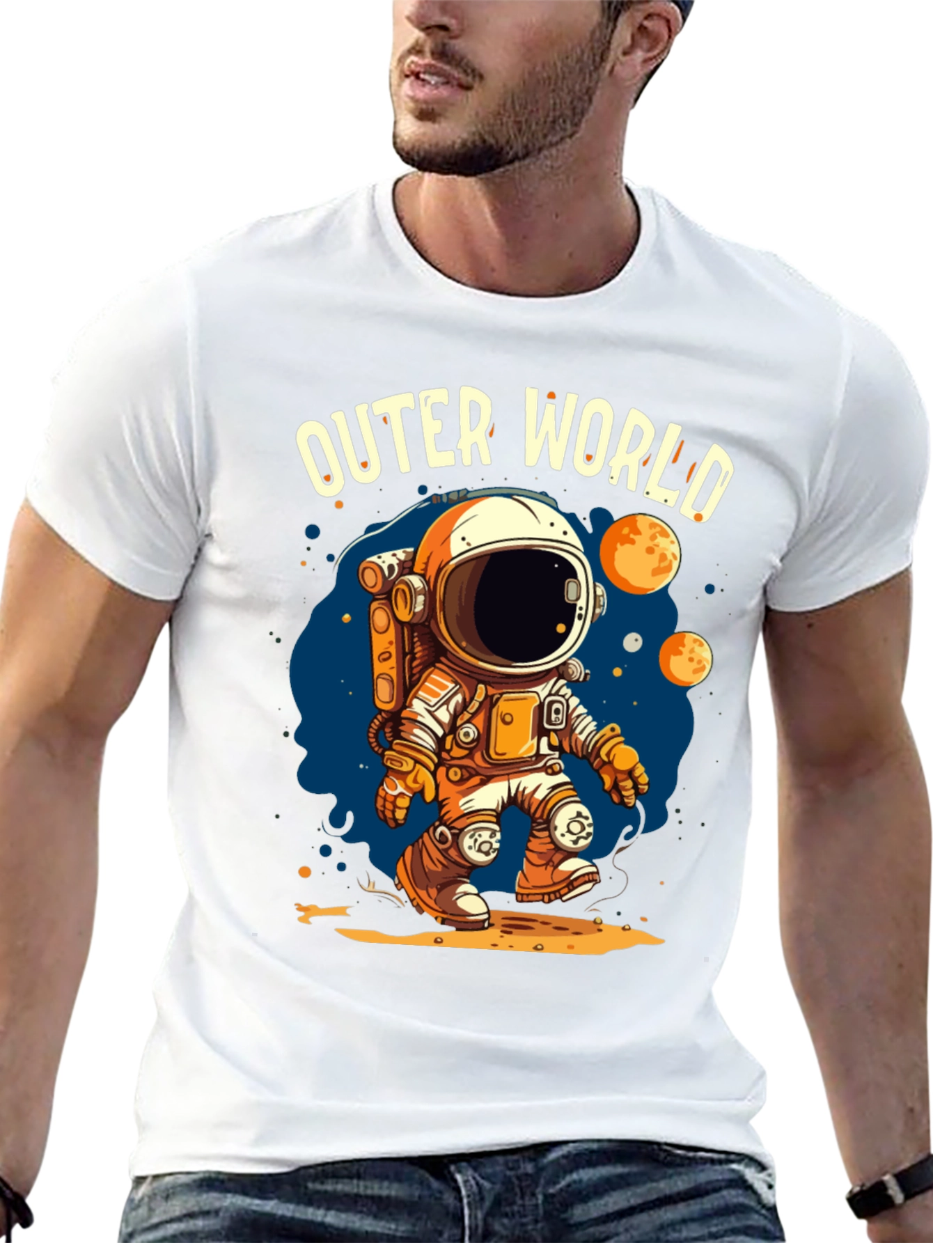 Outer World Space Graphic Tee - Black