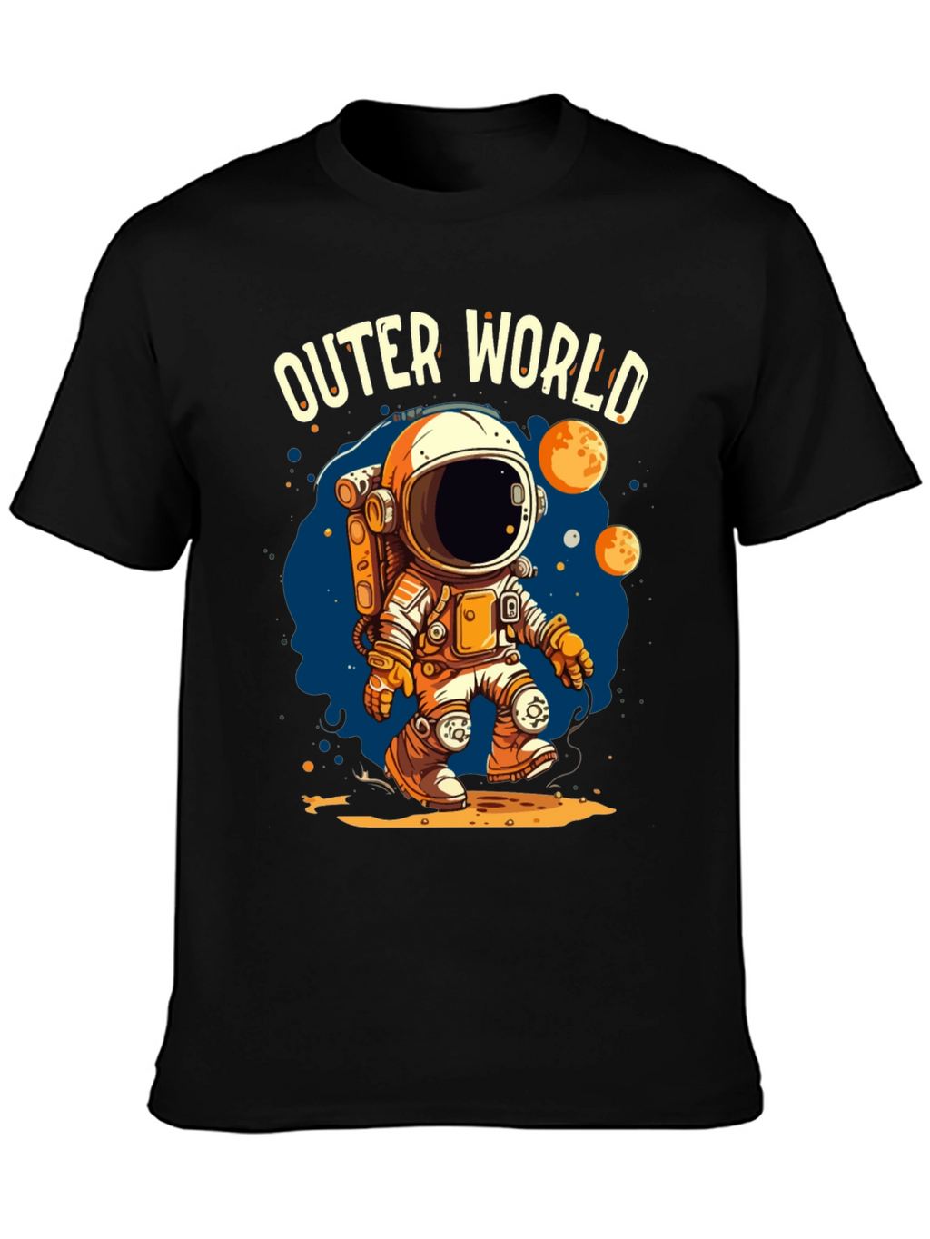 Outer World Space Graphic Tee - Black