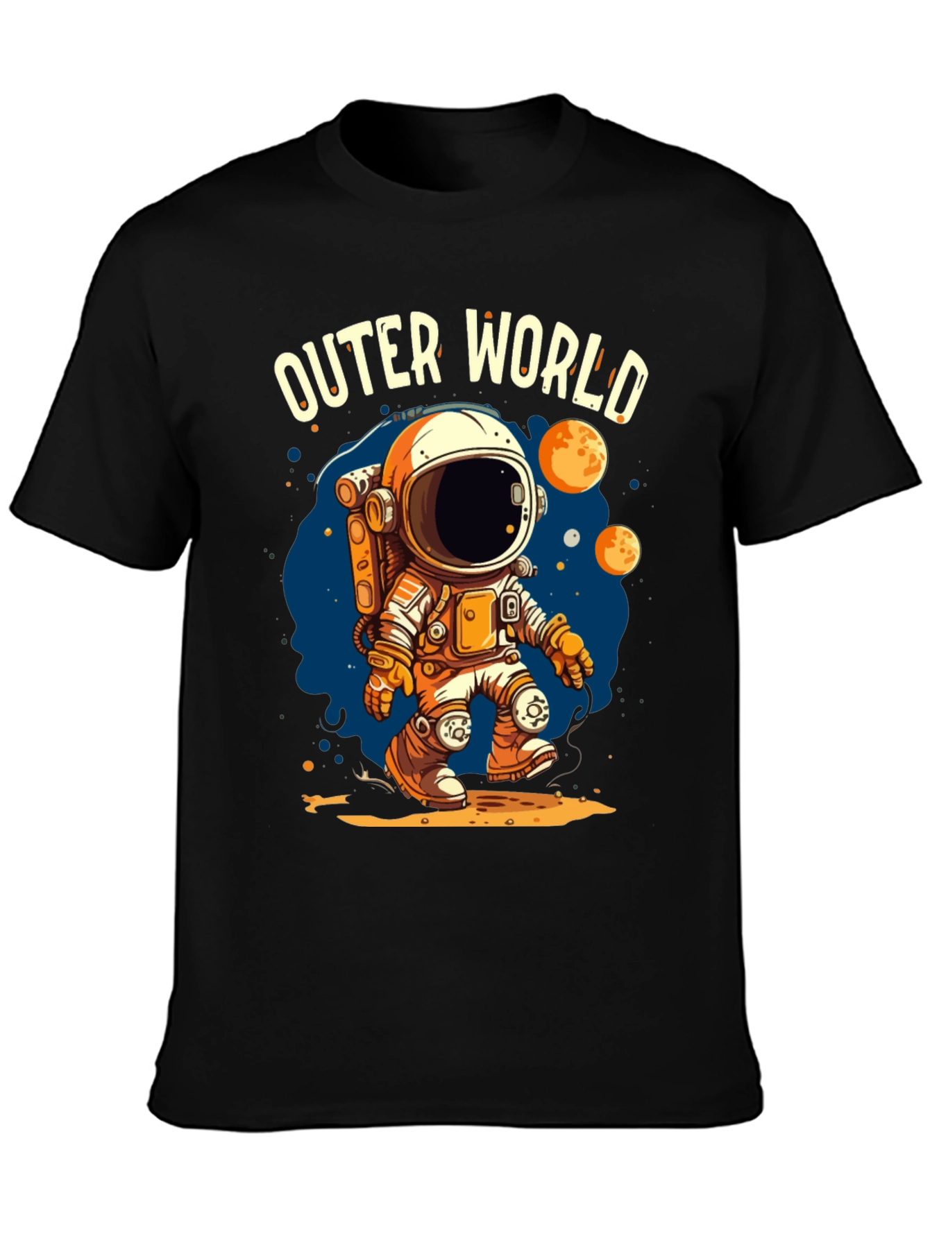 Outer World Space Graphic Tee - Black