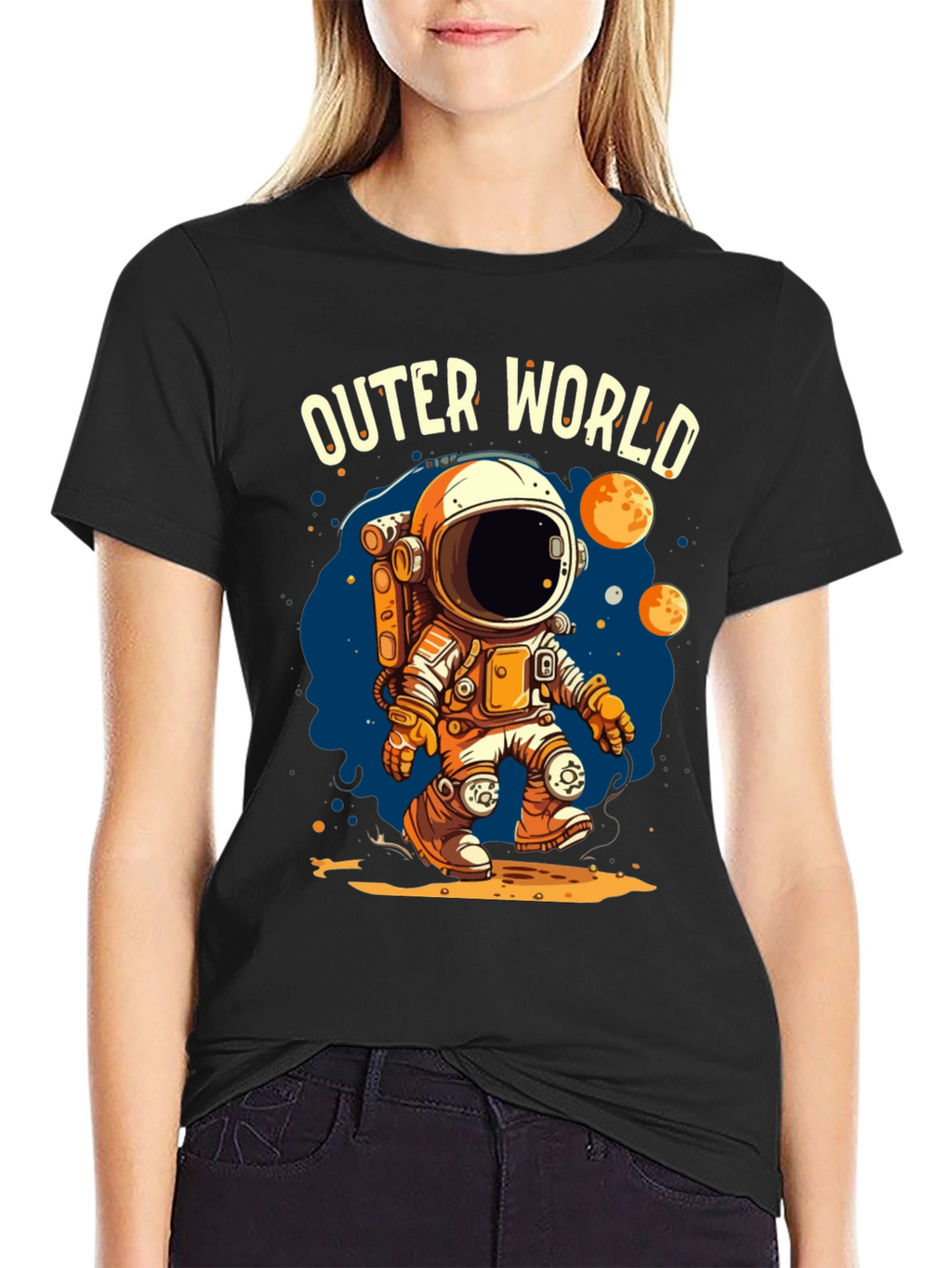 Outer World Space Graphic Tee - Black