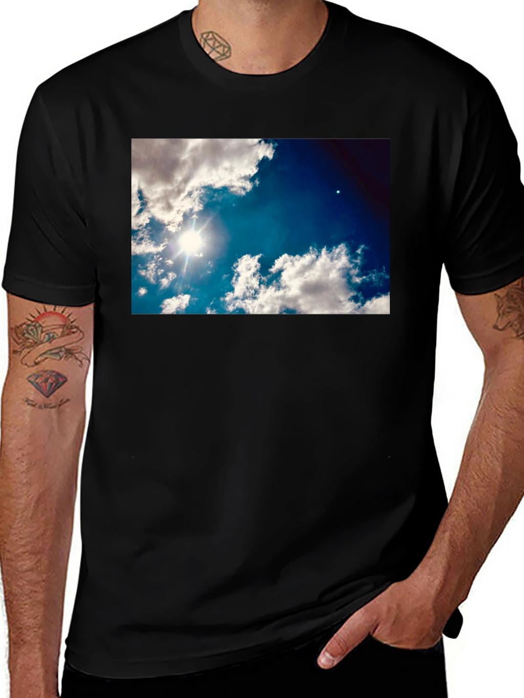 Sky Clouds Graphic Print T-Shirt