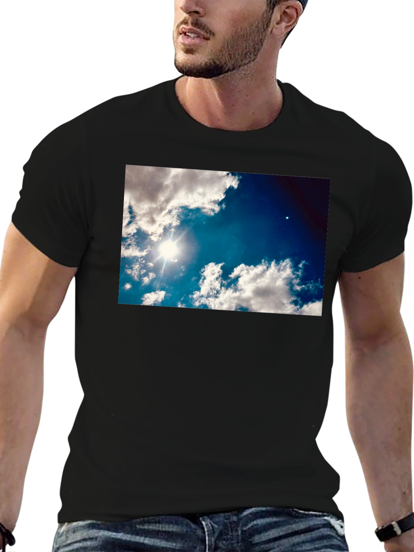 Sky Clouds Graphic Print T-Shirt