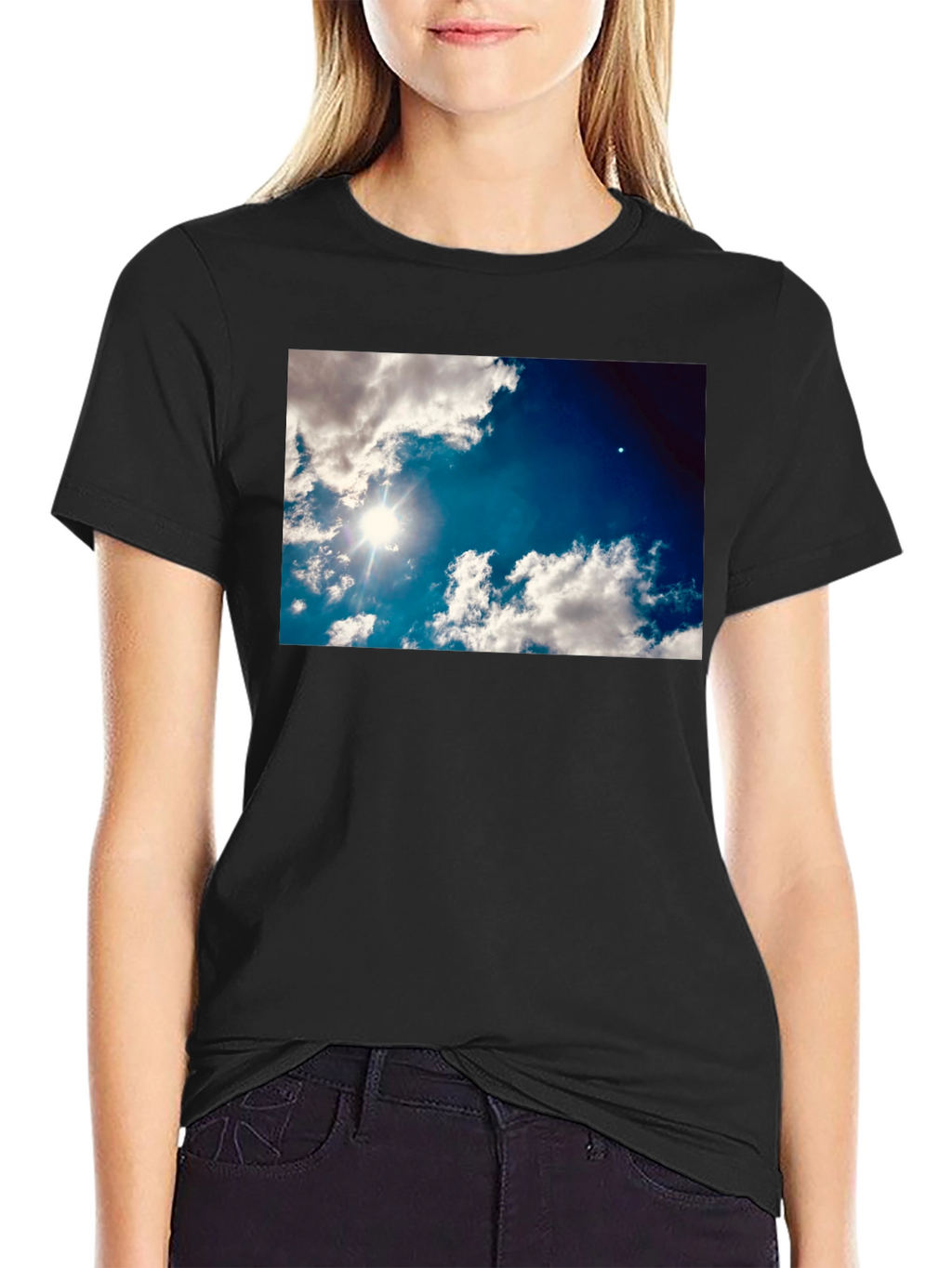 Sky Clouds Graphic Print T-Shirt
