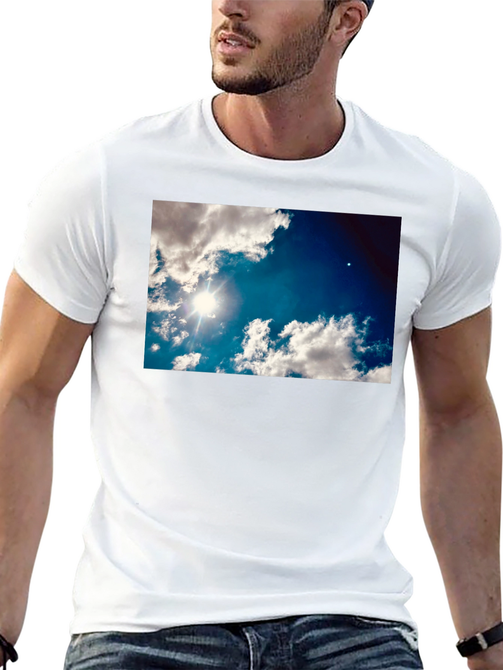 Sky Clouds Graphic Print T-Shirt