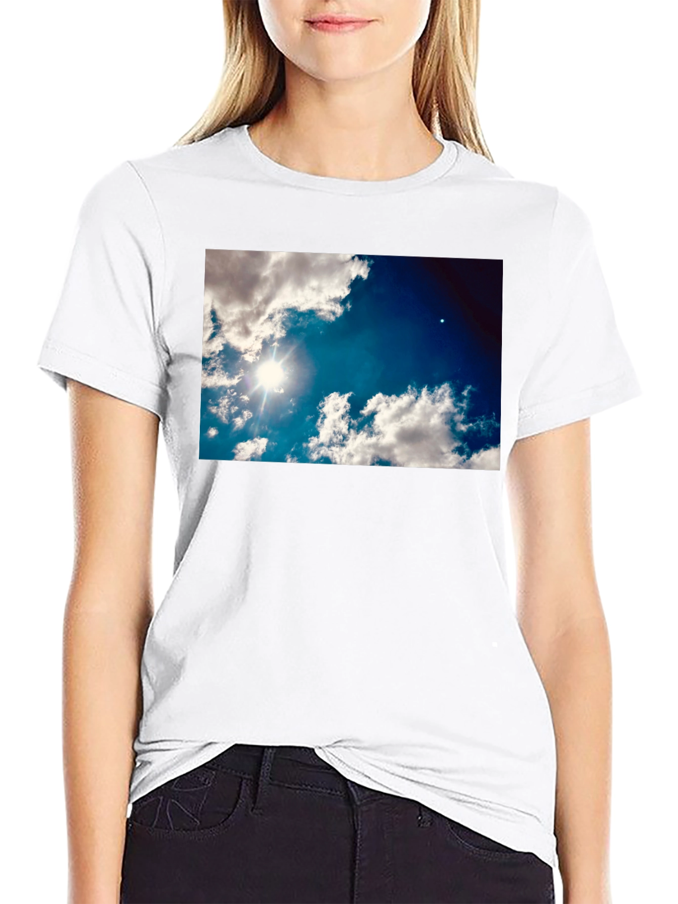 Sky Clouds Graphic Print T-Shirt