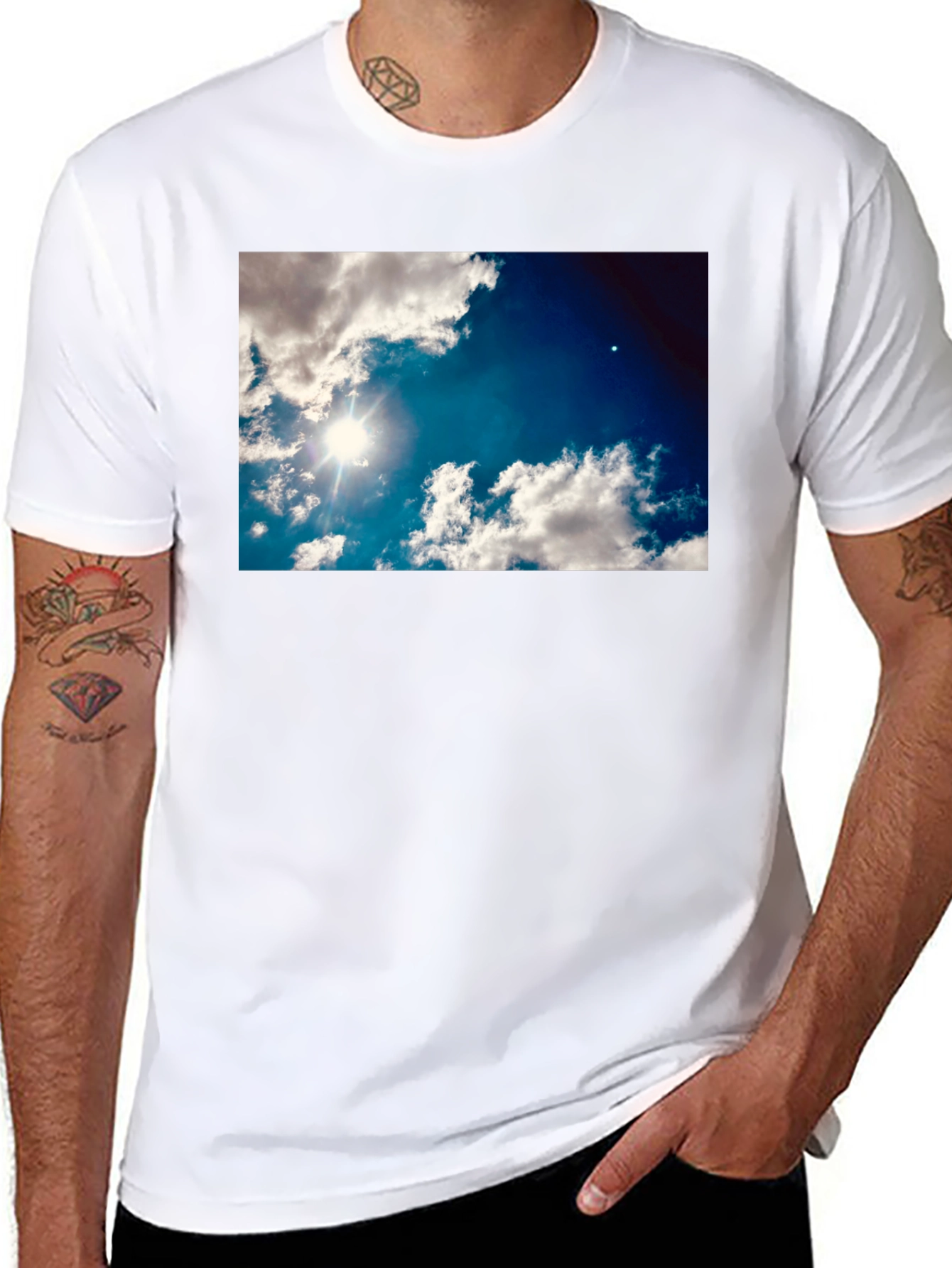 Sky Clouds Graphic Print T-Shirt