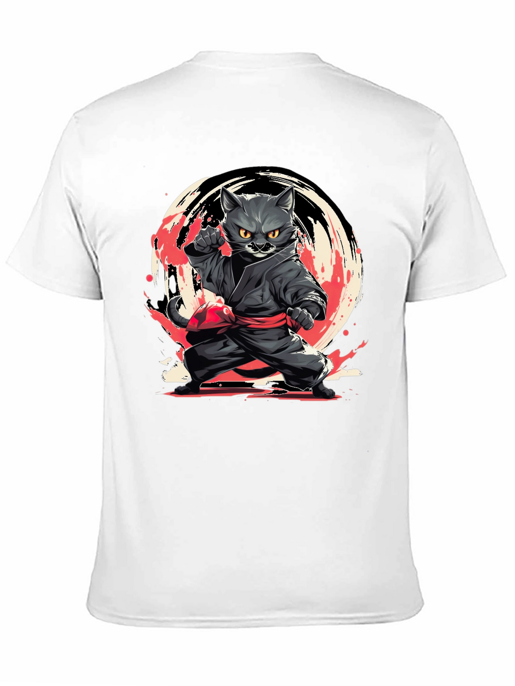 Ninja Cat T-Shirt - Black Cotton Tee