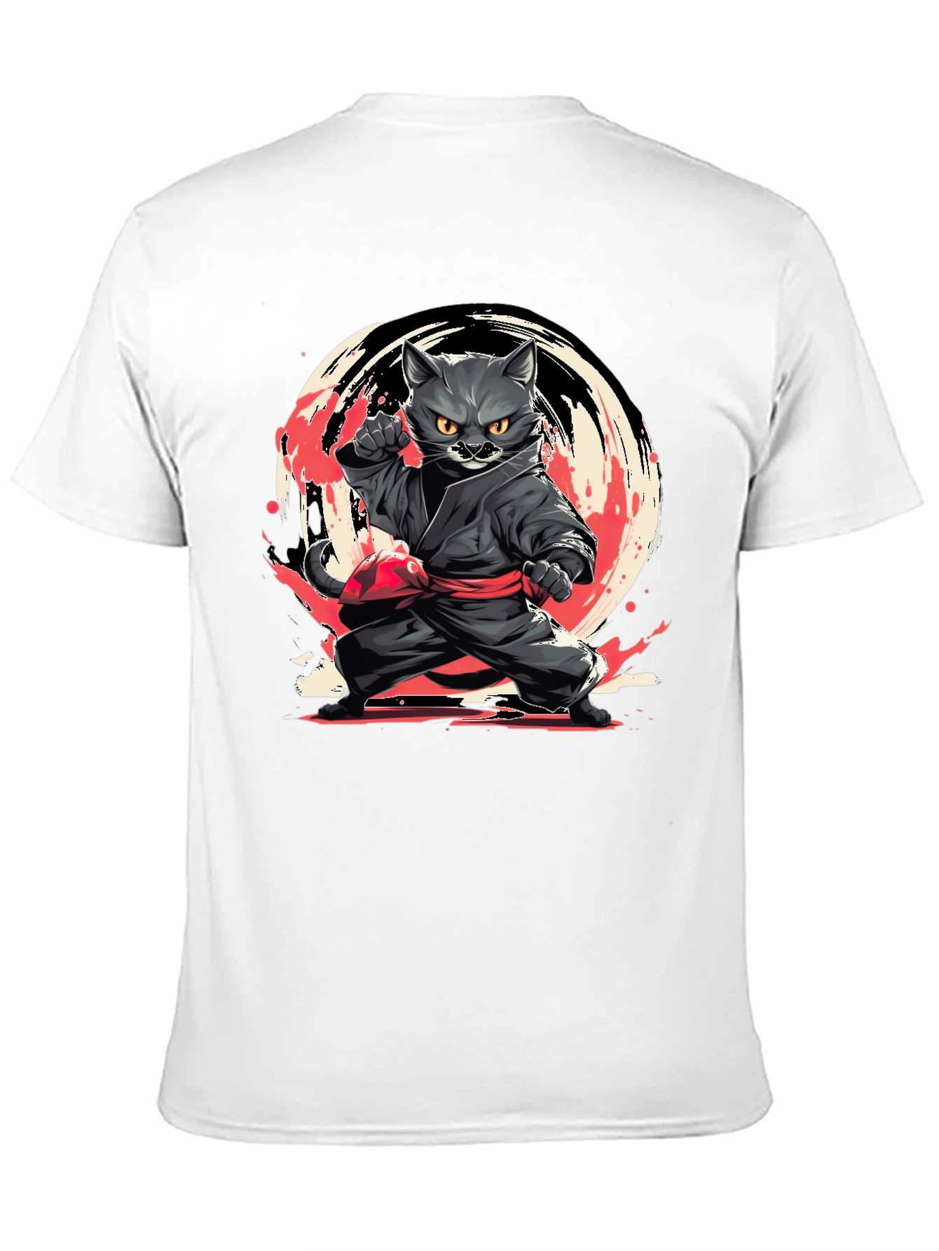 Ninja Cat T-Shirt - Black Cotton Tee