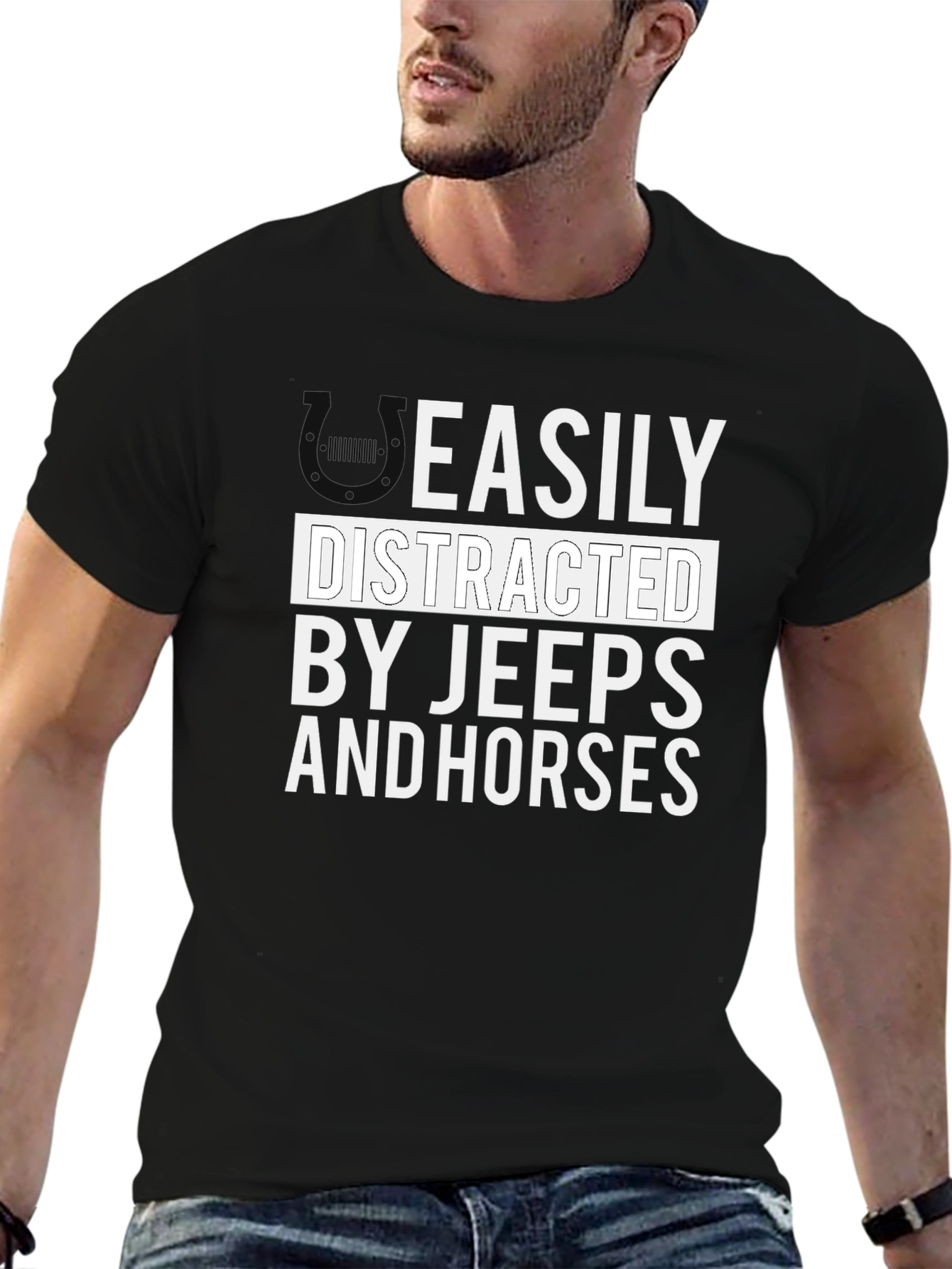 Easily Distracted By Jeeps And Horses T-Shirt