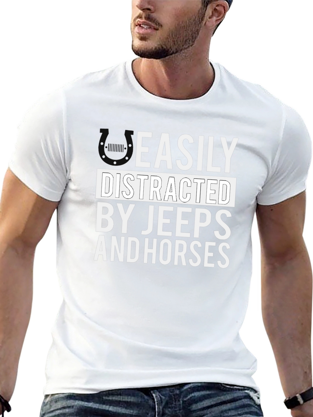 Easily Distracted By Jeeps And Horses T-Shirt