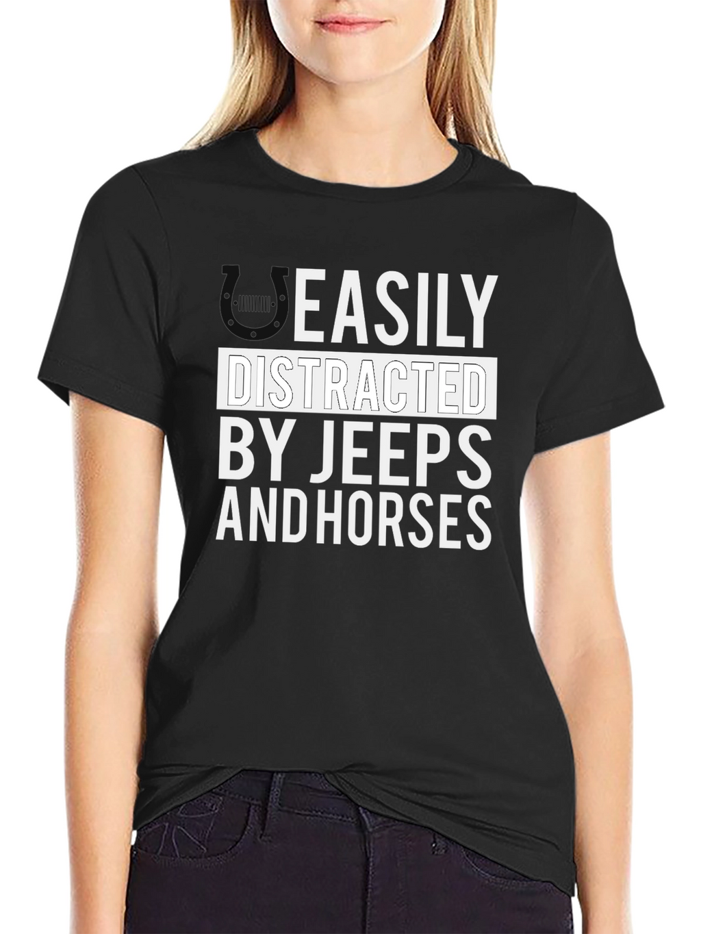 Easily Distracted By Jeeps And Horses T-Shirt