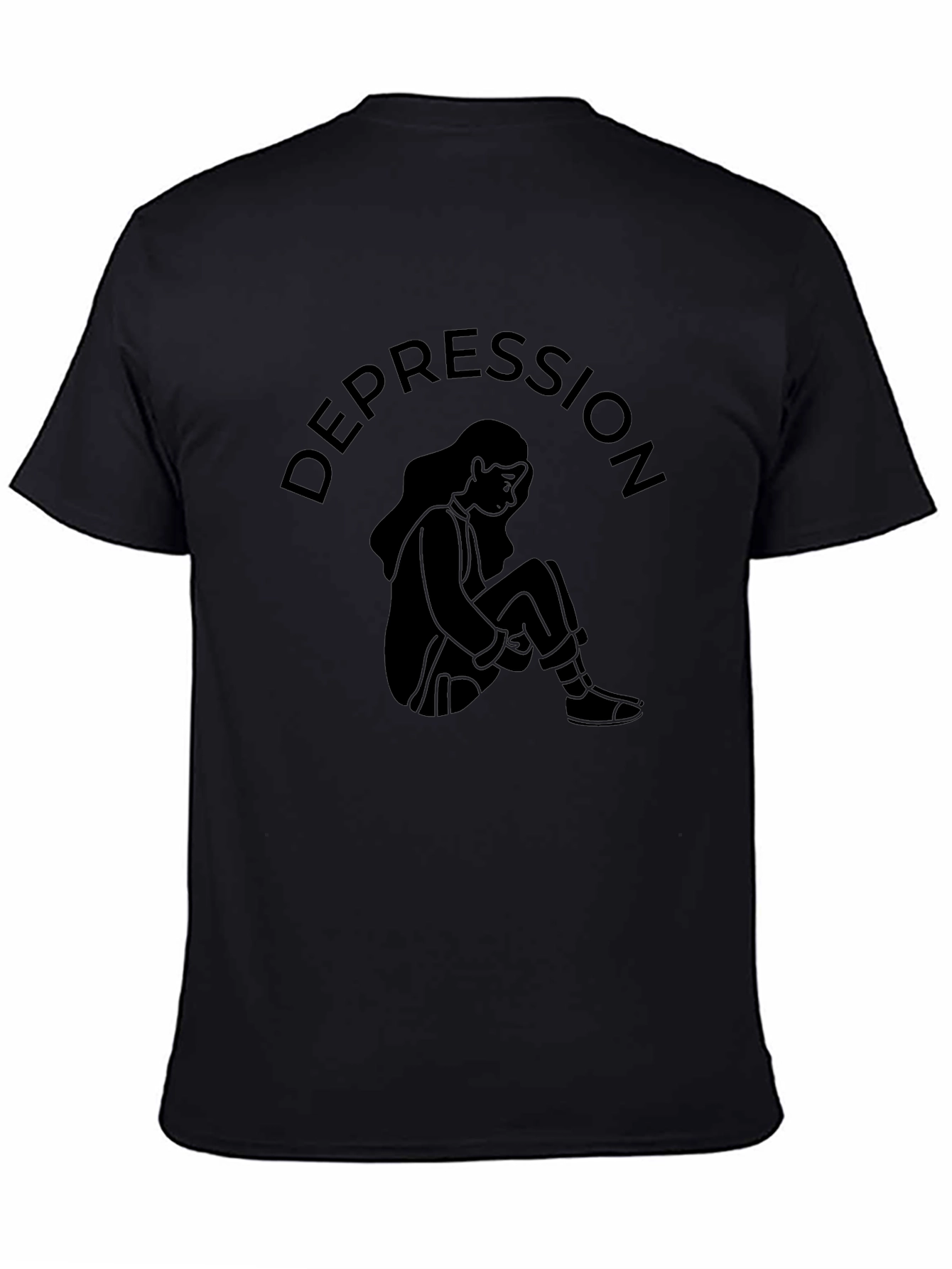 Depression Graphic Tee - Unisex Black T-Shirt