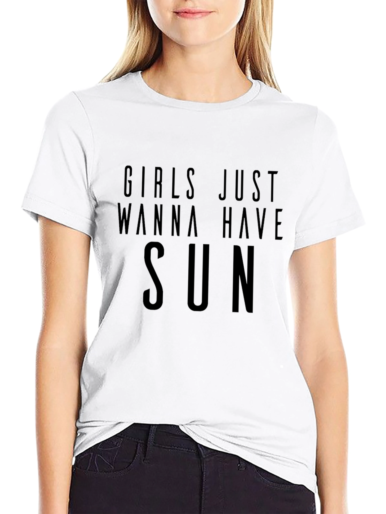Girls Just Wanna Have Sun Black T-Shirt