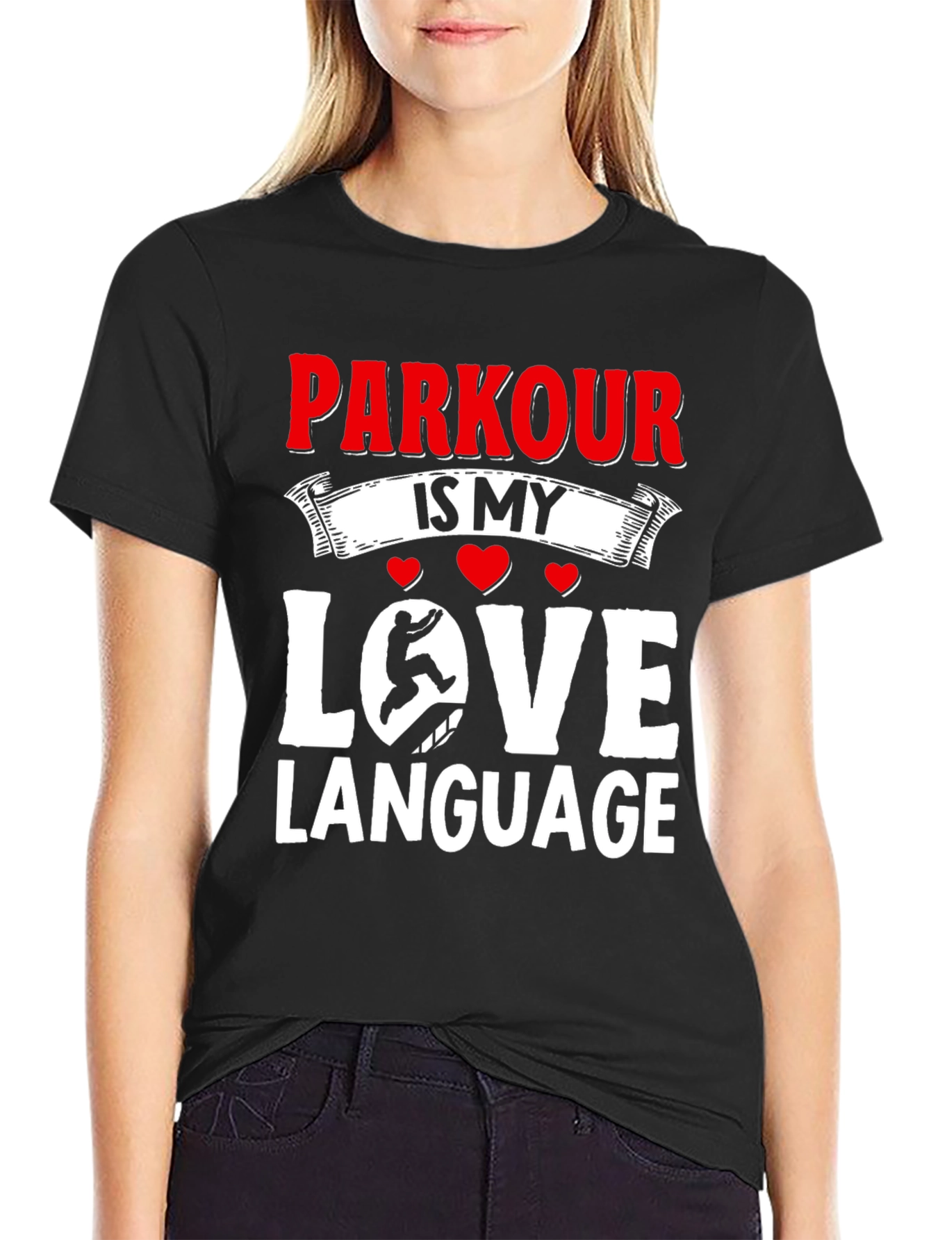 Parkour Is My Love Language Black T-Shirt