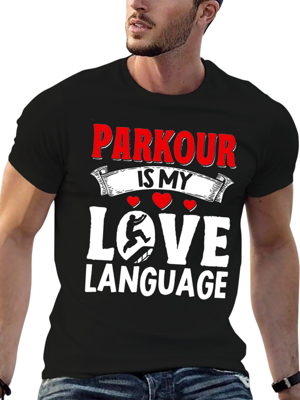 Parkour Is My Love Language Black T-Shirt