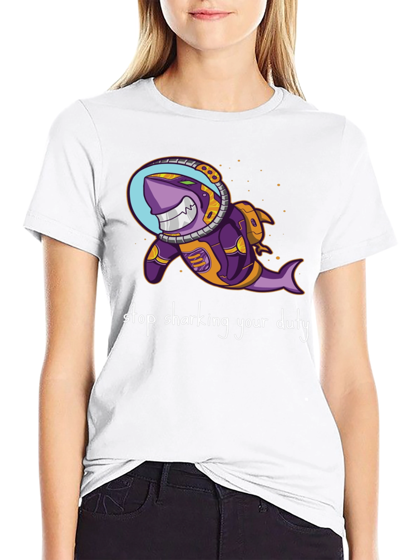 Astronaut Shark T-Shirt - Stop Sharking Your Duty