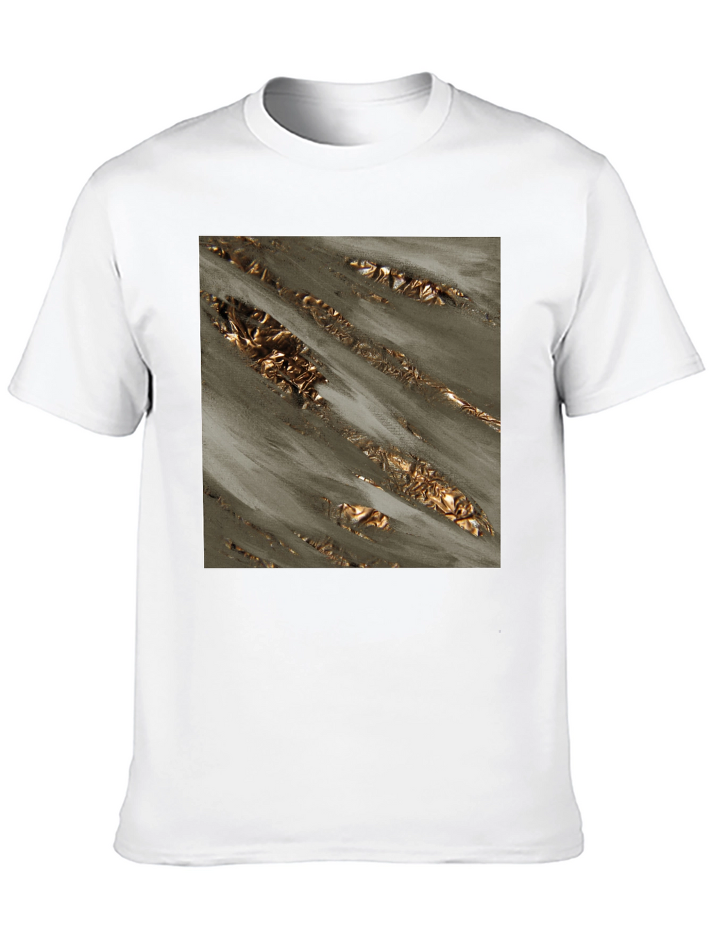 Abstract Gold Foil Art Black T-Shirt