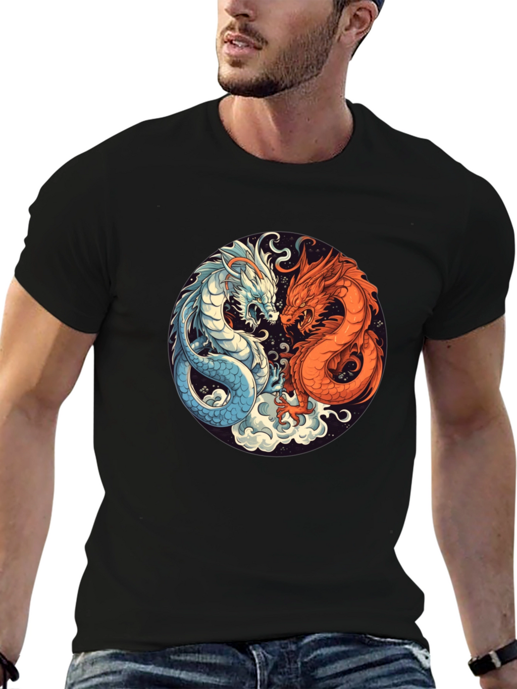 Yin Yang Dragon Graphic Tee