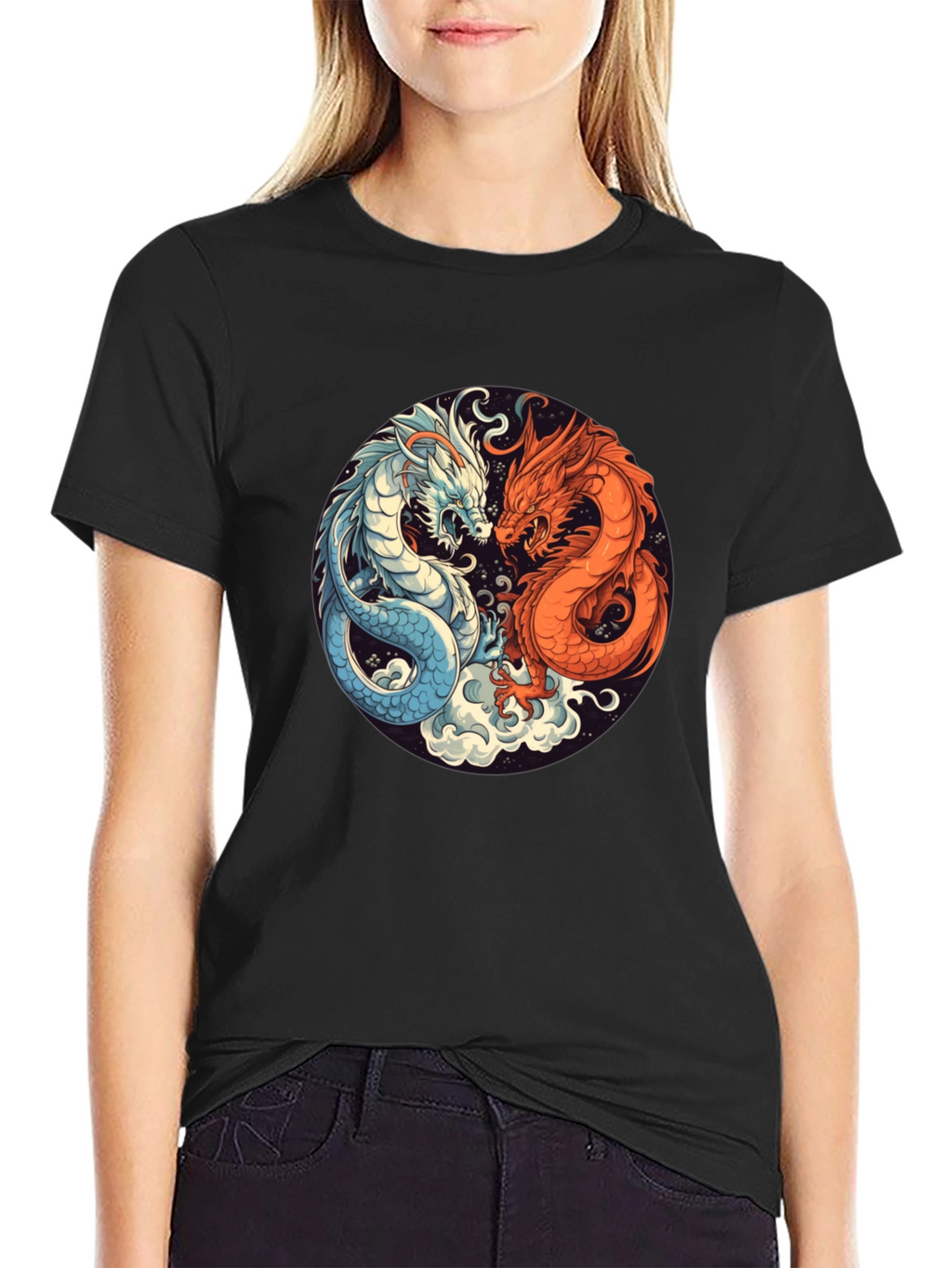 Yin Yang Dragon Graphic Tee
