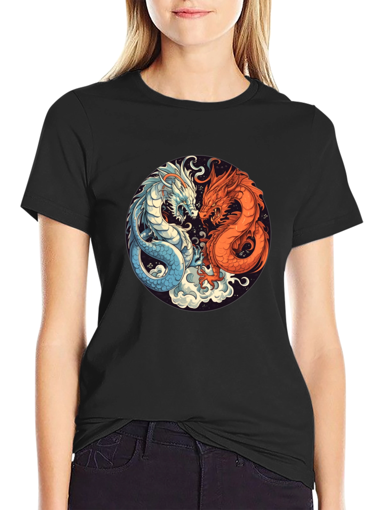 Yin Yang Dragon Graphic Tee