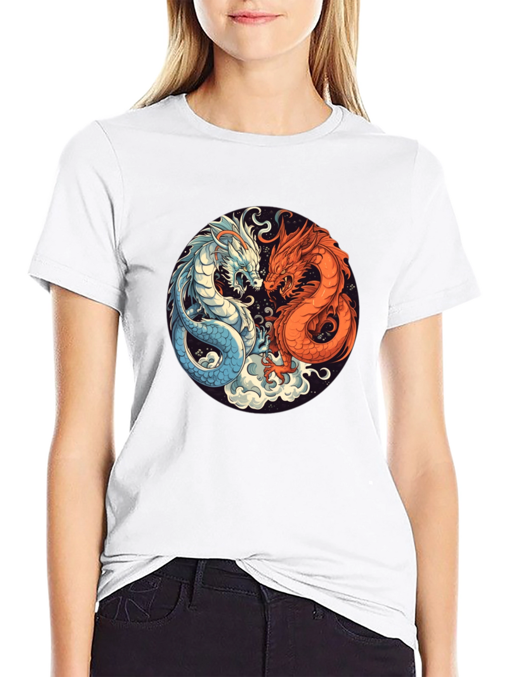 Yin Yang Dragon Graphic Tee
