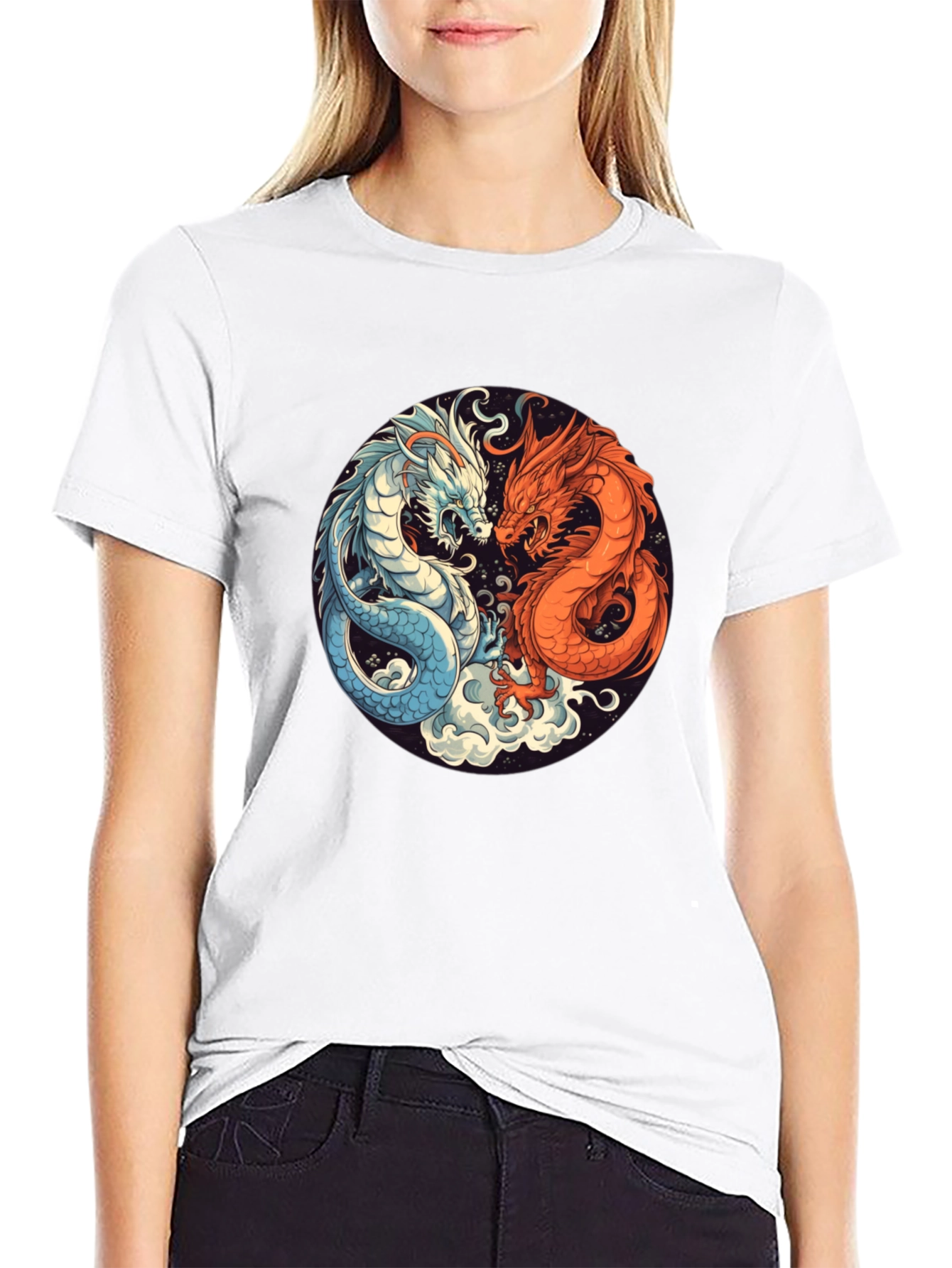 Yin Yang Dragon Graphic Tee