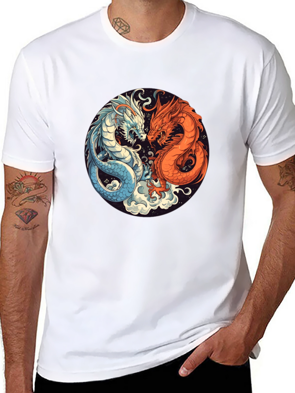 Yin Yang Dragon Graphic Tee