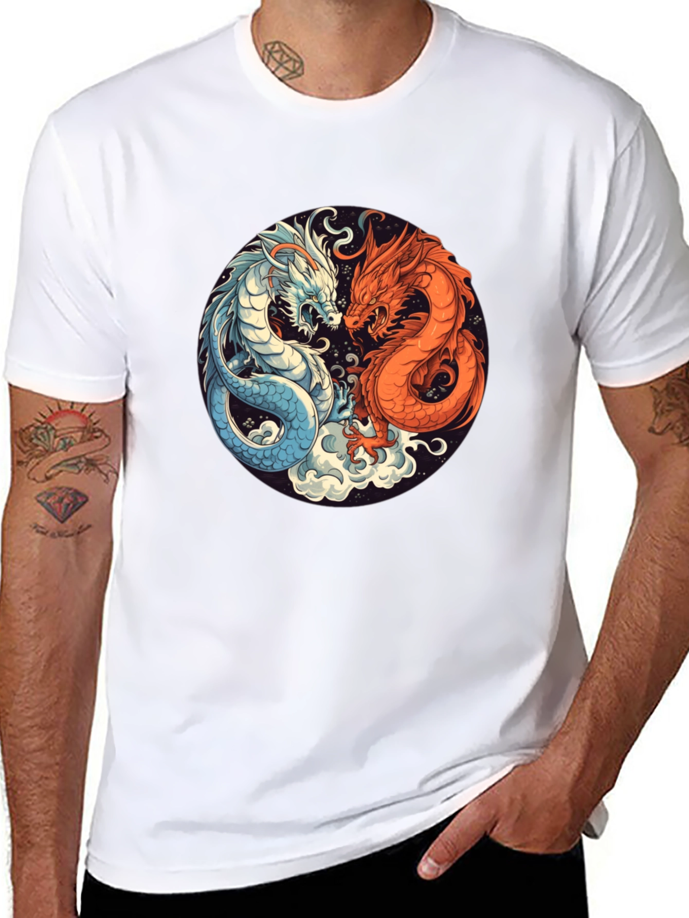 Yin Yang Dragon Graphic Tee