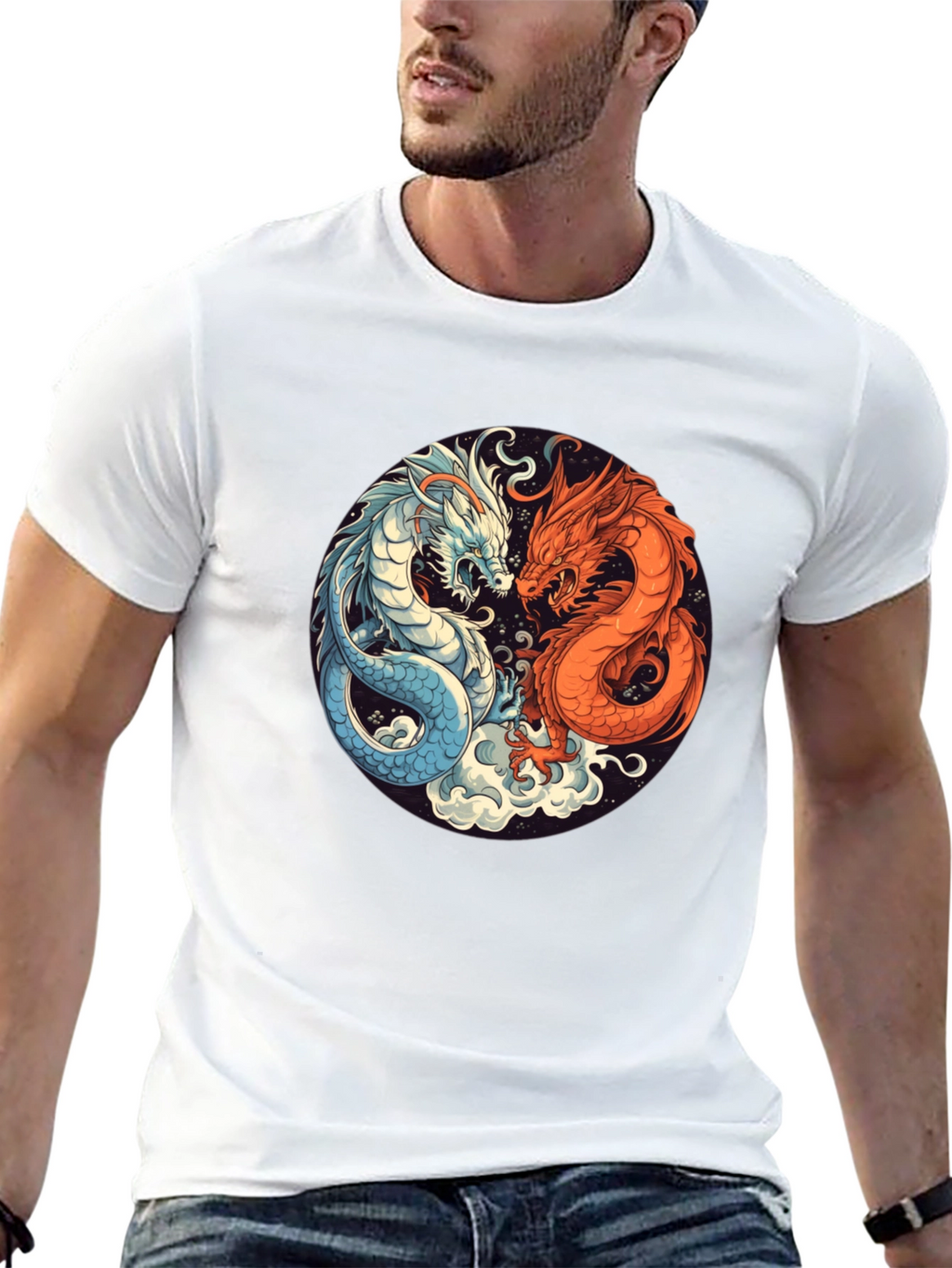Yin Yang Dragon Graphic Tee